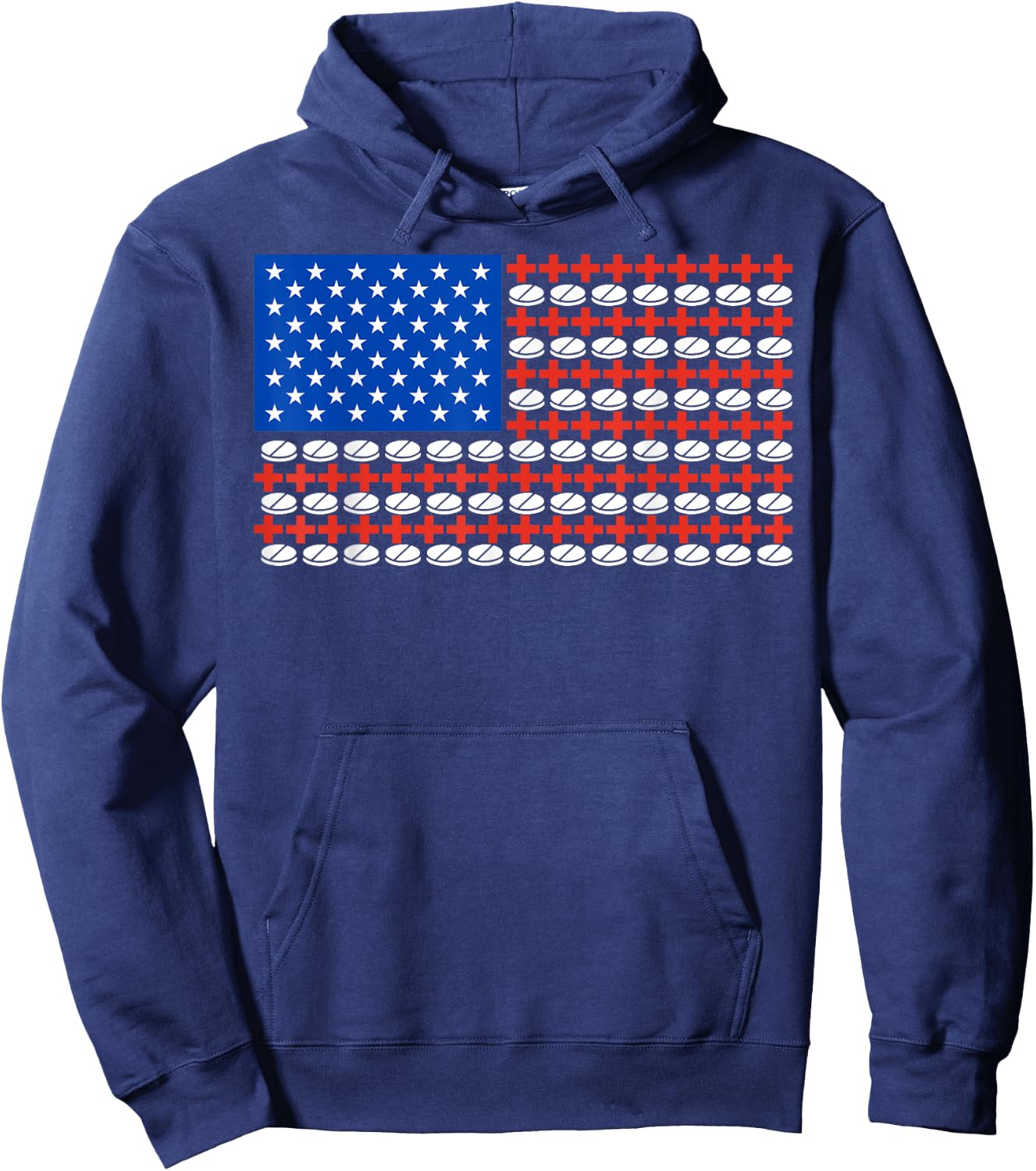 Medical Nursing Doctor US Flag 4th Of July Pharmacy Tech Hoodie - Hoodie | Navy