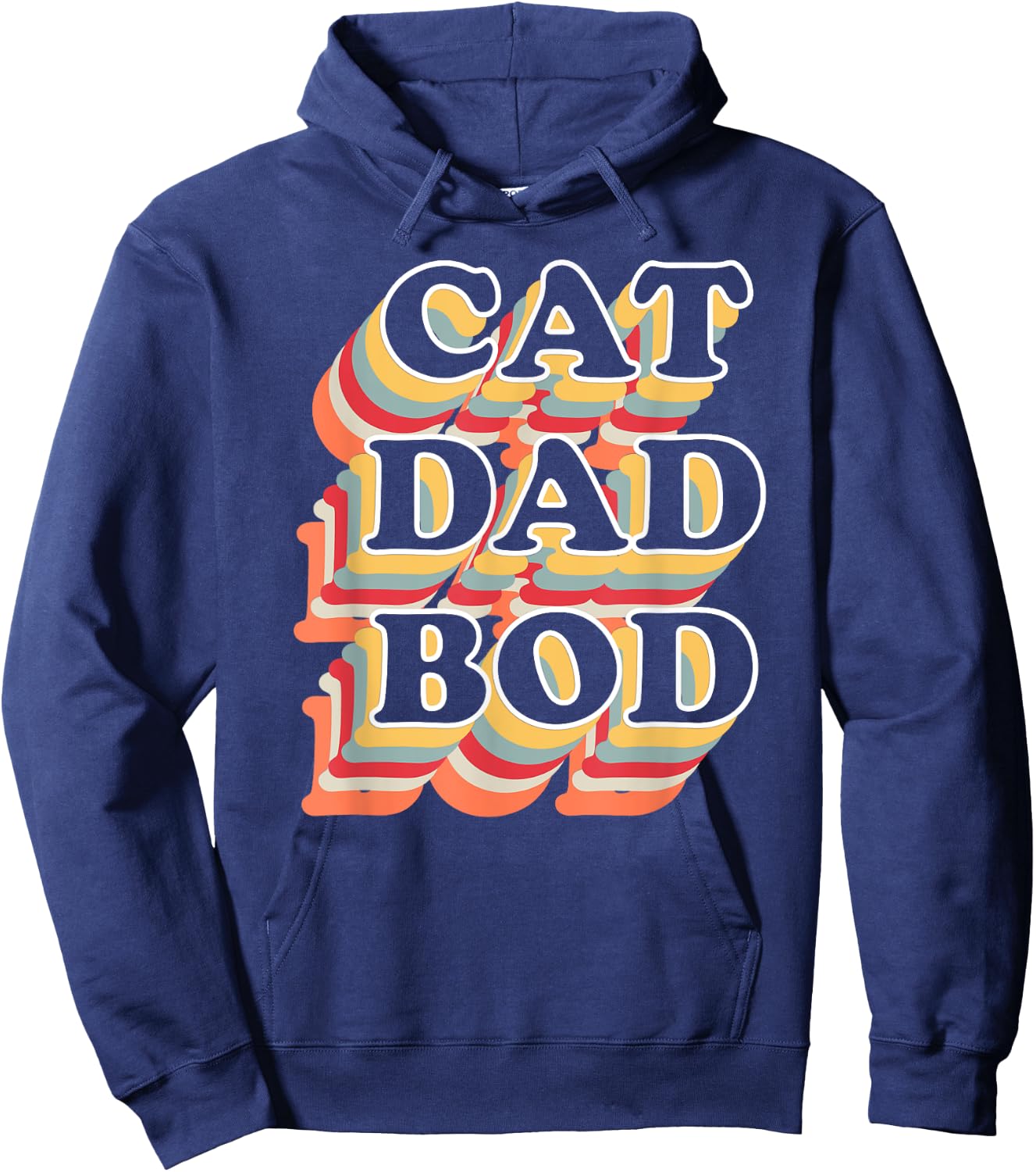 Cat Dad Bod Vintage Retro Fitness Gym Gifts for Cat Dads Hoodie - Hoodie | Navy
