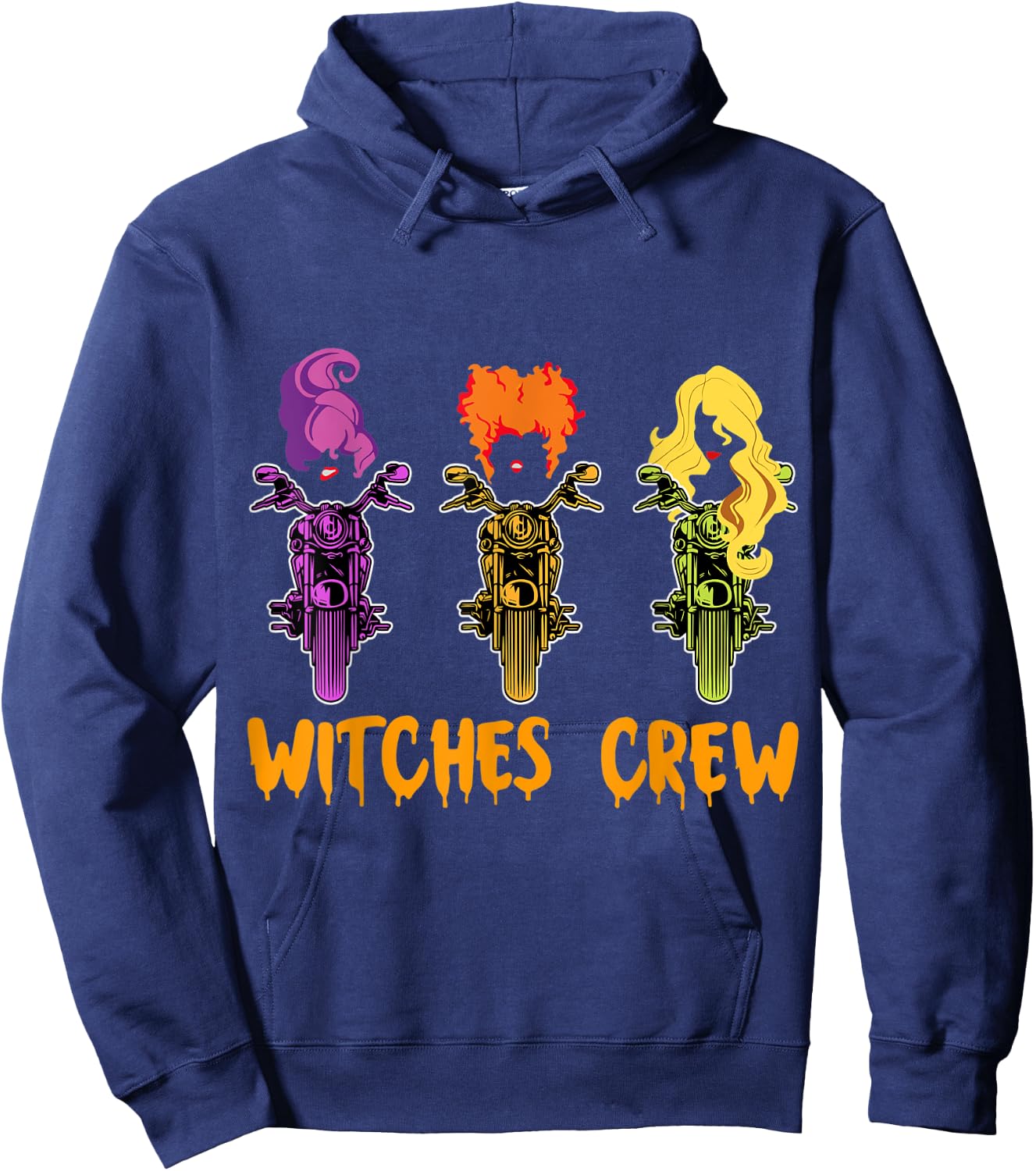 Witches Crew With Chopper Motorcycle for Halloween Hoodie - Hoodie | Navy
