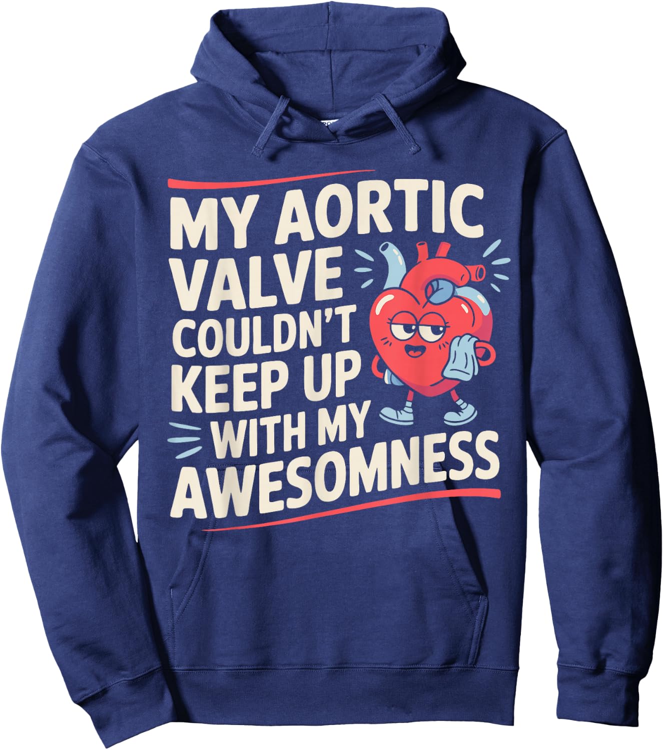 Aortic Valve Surgery Heart Hoodie - Hoodie | Navy