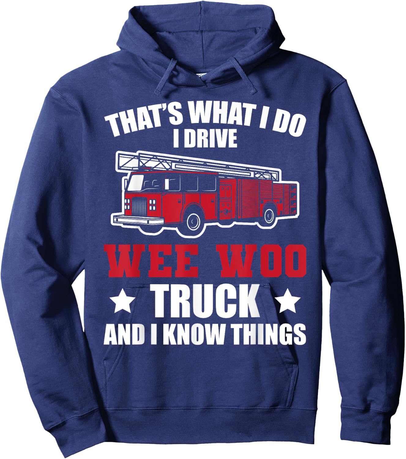 Fire Truck Fireman Wee Woo Fire Truck Hoodie - Hoodie | Navy