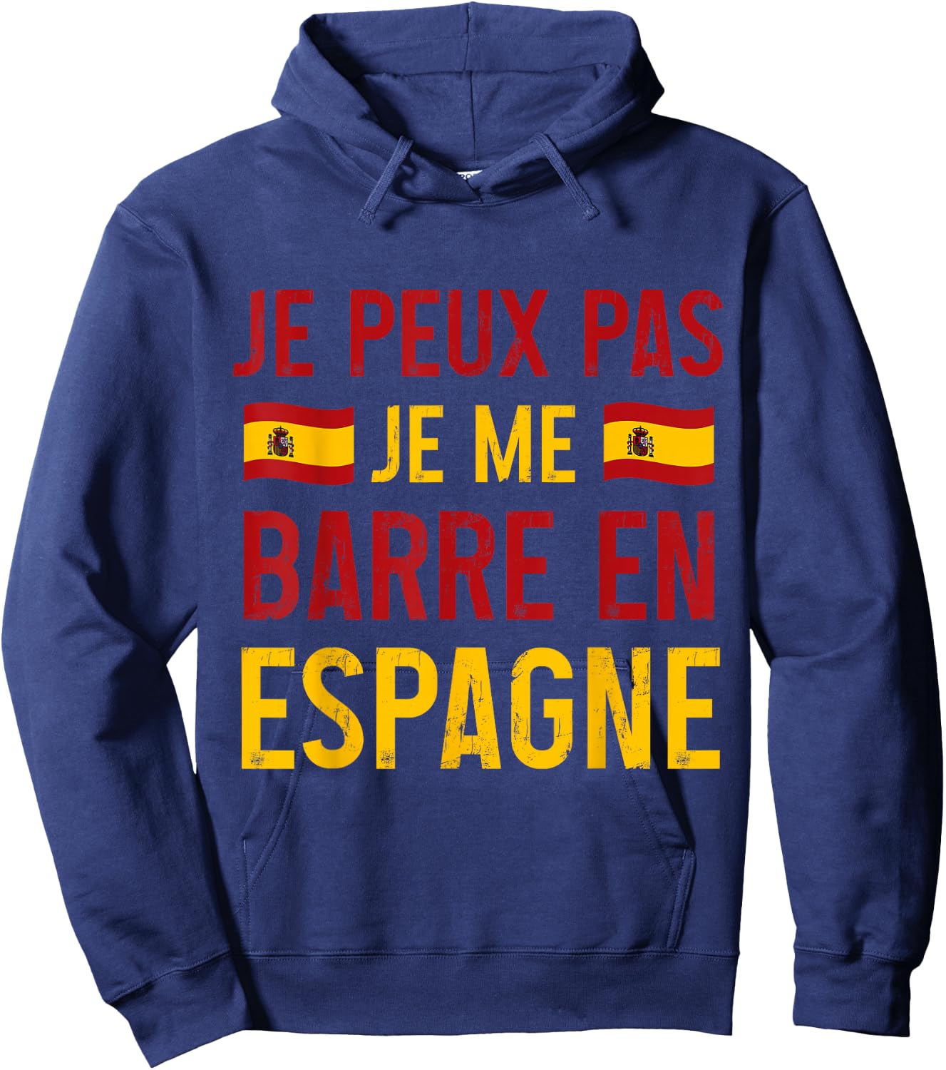 I can not je me barre in spain travel spanish gift , Black, S Hoodie - Hoodie | Navy