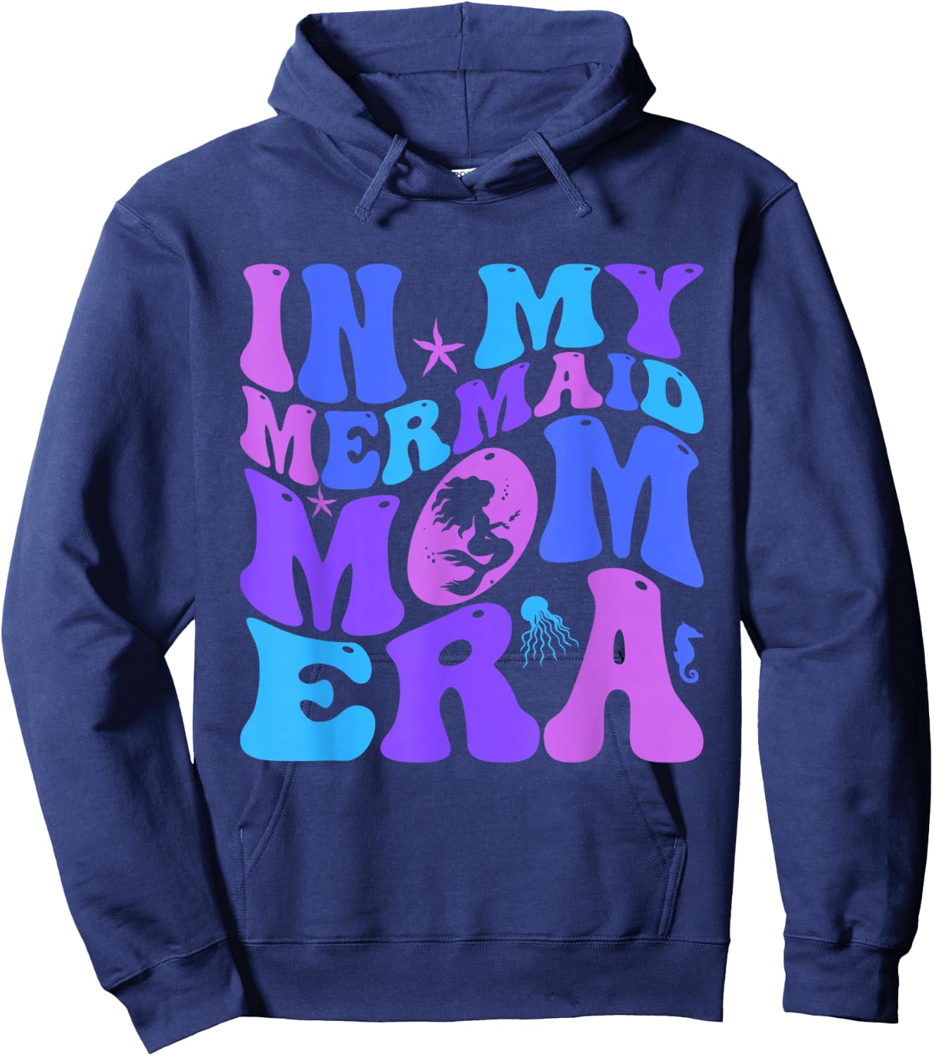 In My Mermaid Mom Era Family Matching Mommy Mother's Day Hoodie - Hoodie | Navy