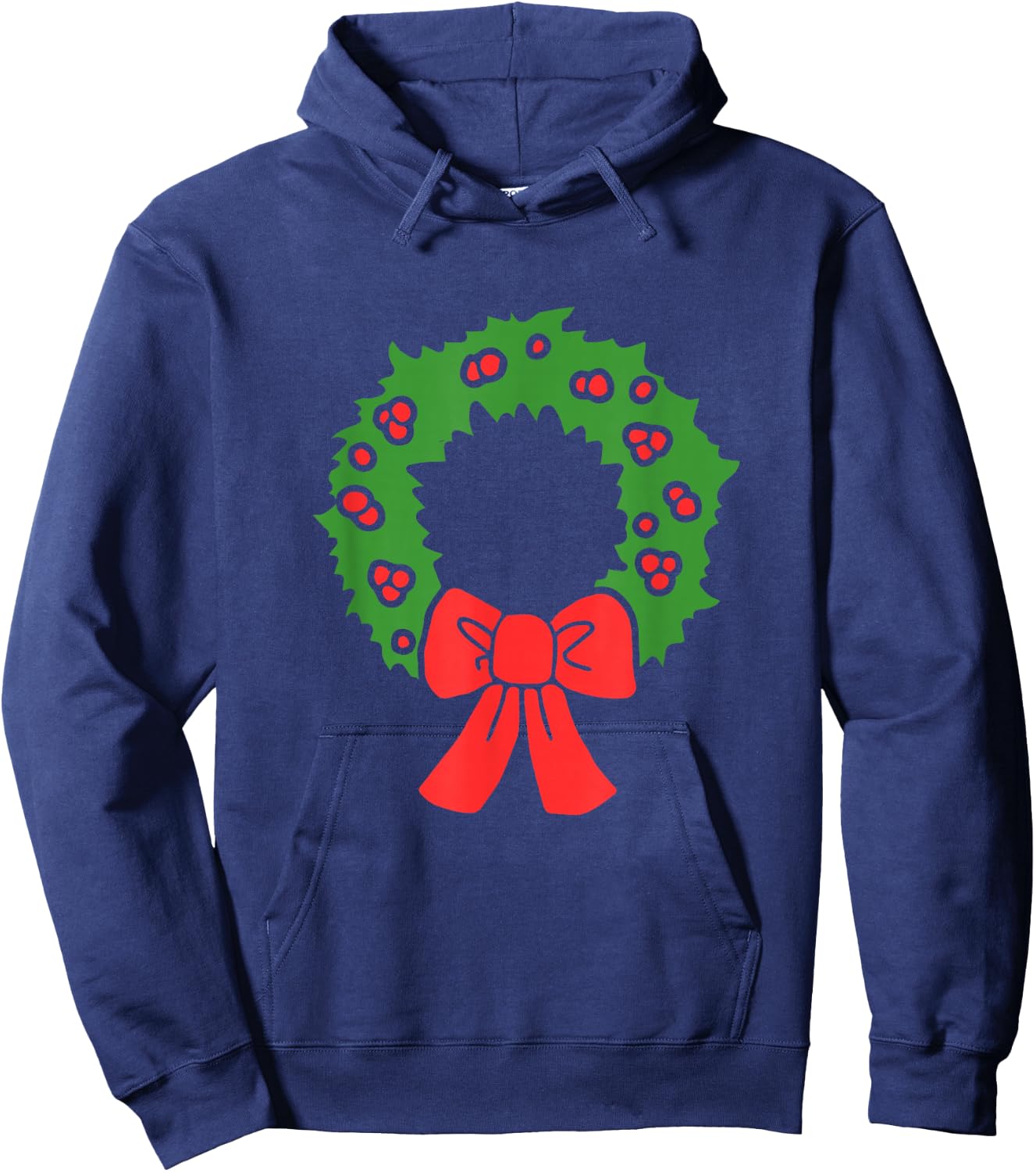 Christmas wreath shirts wreath art shirts holiday wreath Hoodie - Hoodie | Navy