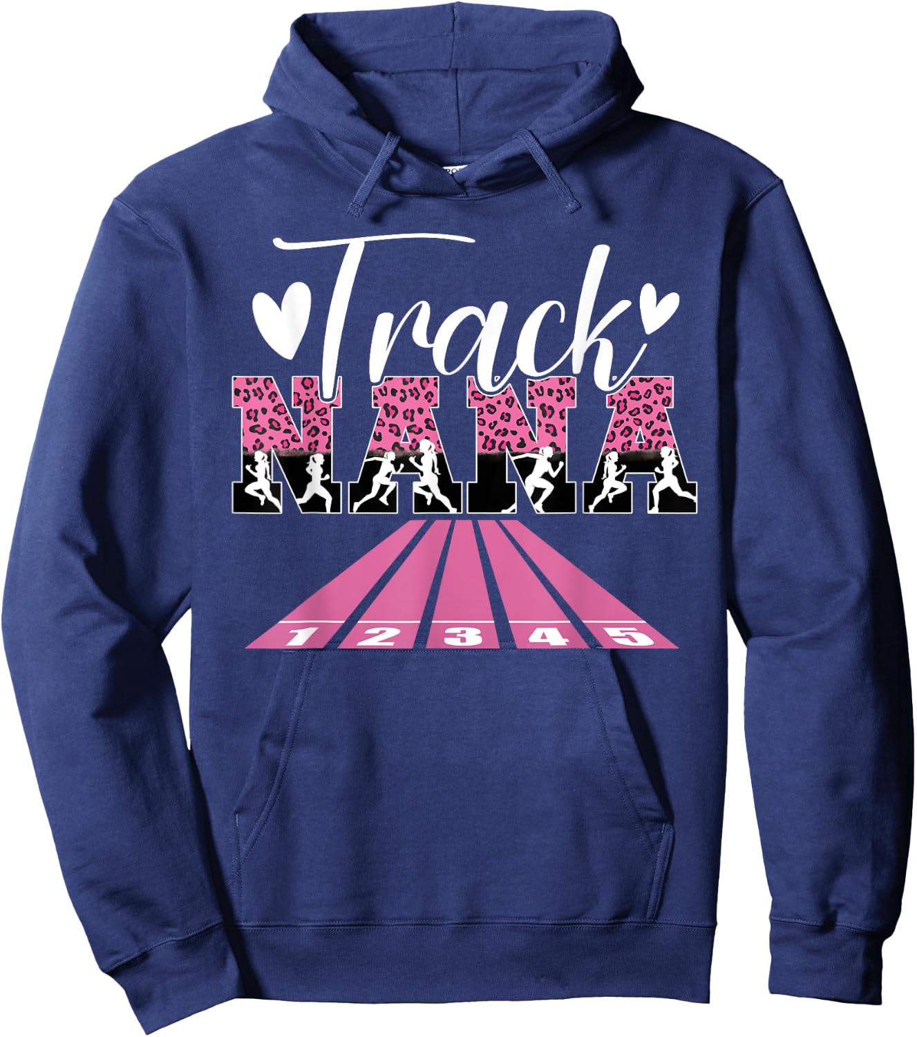 Track Nana Leopard Nana Of A Track And Field Athlete Nana Hoodie - Hoodie | Navy