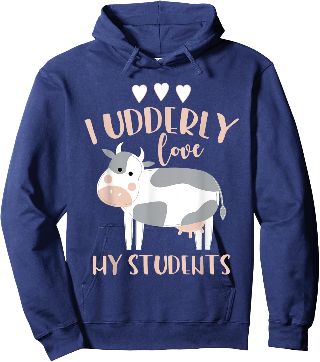 Cow Teacher Gift Hoodie - Hoodie | Navy