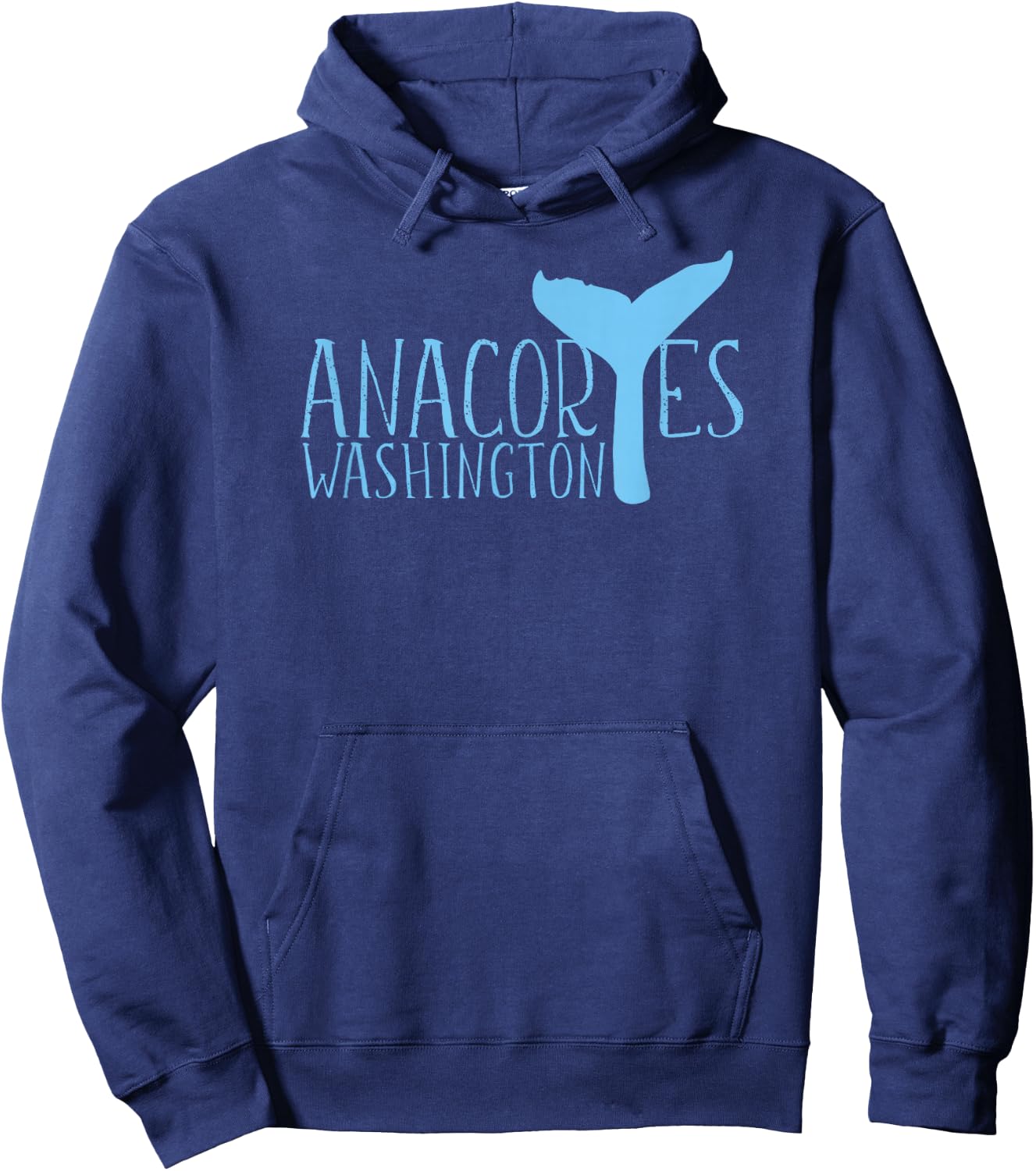 Anacortes Washington Whale Tail Whale Watching Souvenir Hoodie - Hoodie | Navy
