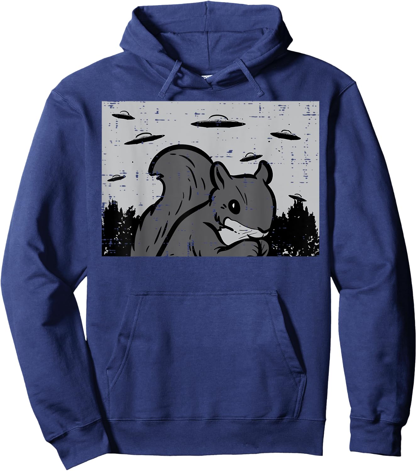 Squirrel UFOs Alien Vintage Animal Rodent Men Women Kids Hoodie - Hoodie | Navy