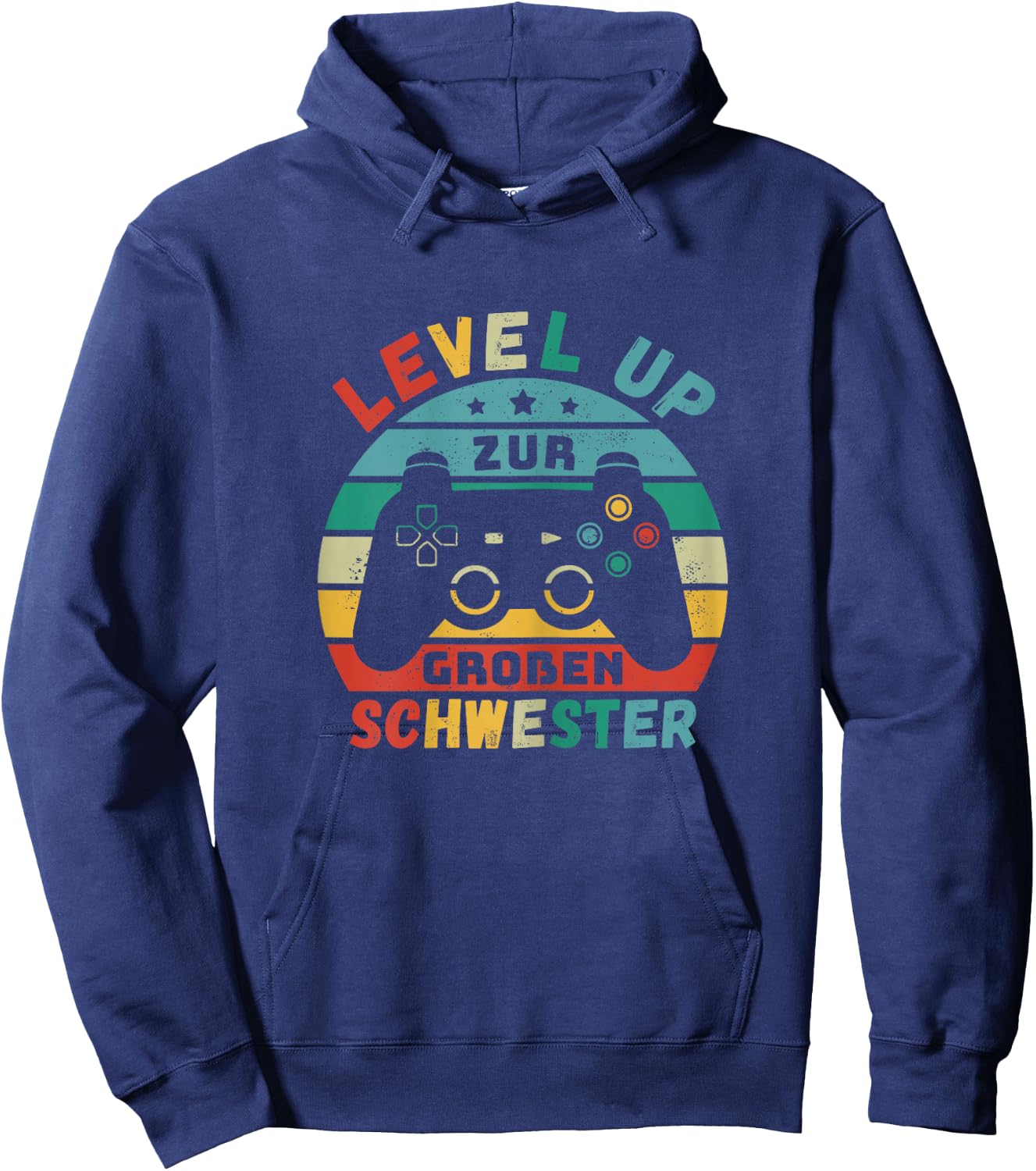Level Up for Big Sister Birth Pregnant Girls Gamer , black, s Hoodie - Hoodie | Navy