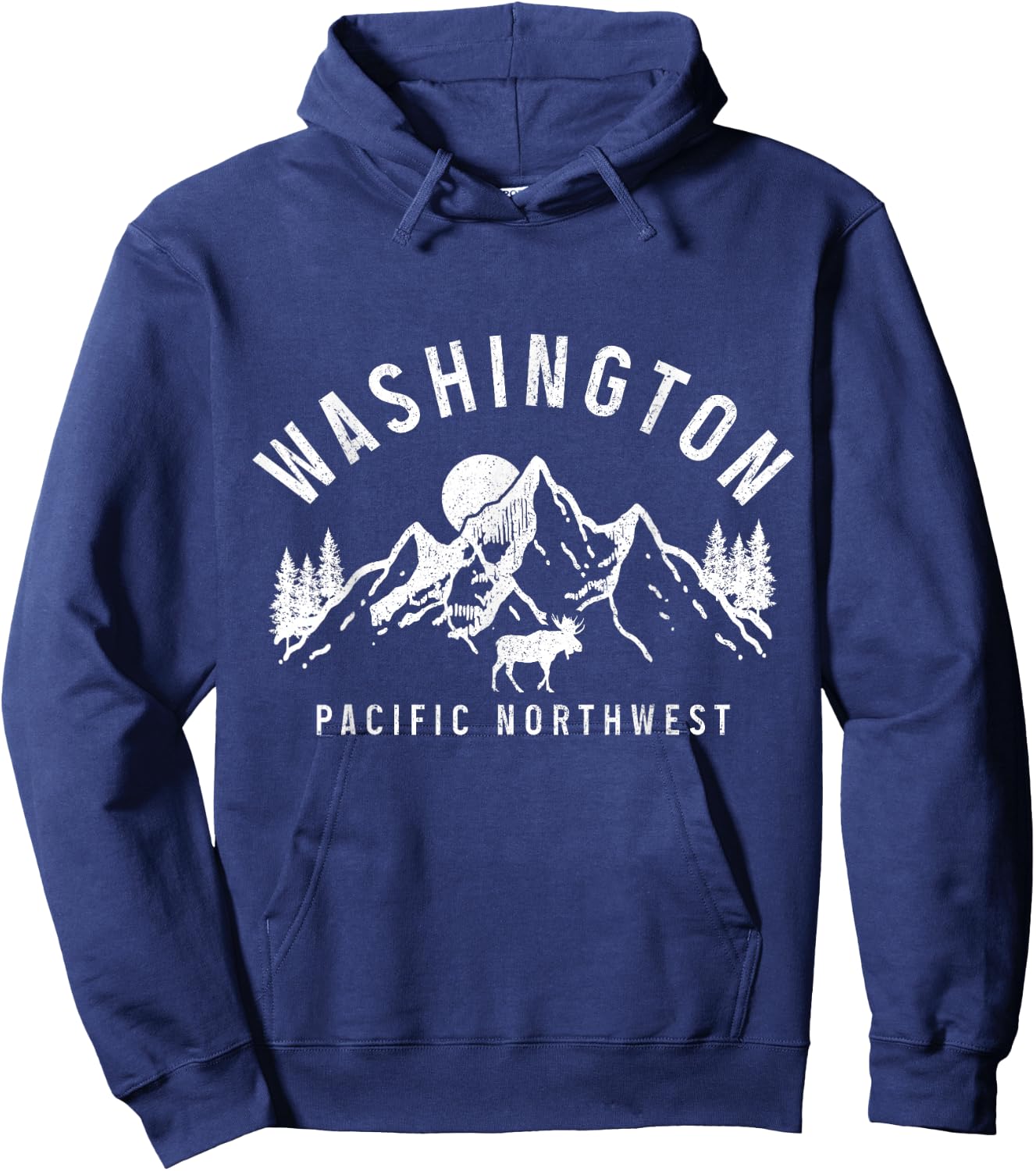 Washington PNW Moose Pacific Northwest Souvenir Pride Hoodie - Hoodie | Navy