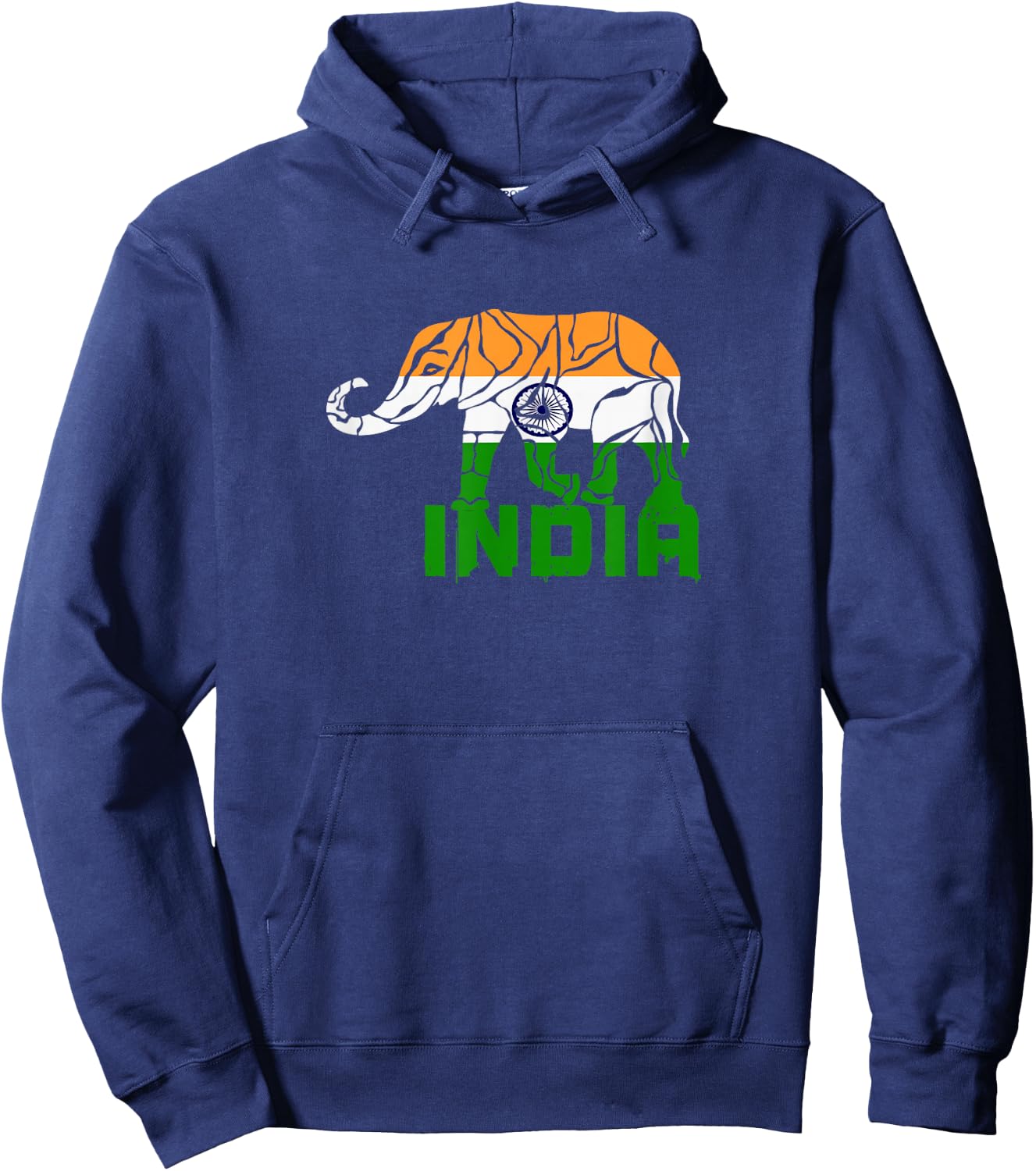 Indian elephant with national colours and national flag gift Hoodie - Hoodie | Navy
