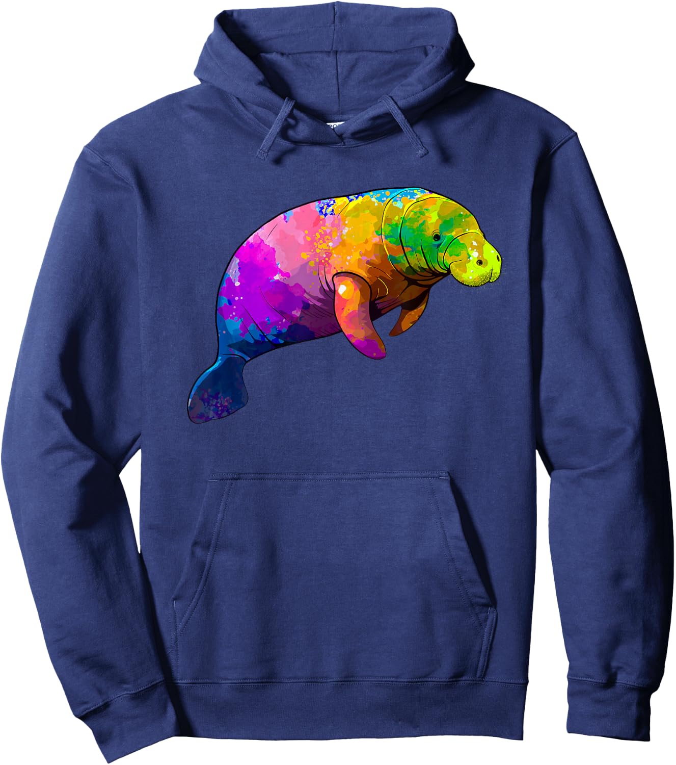 Cute Manatee Art Women Kids Sea Cow Lover Manatee Hoodie - Hoodie | Navy