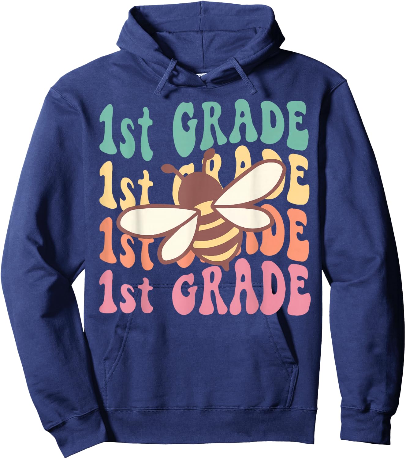 1th Grade Teacher Cute Bee Back To School Elementary Teacher Hoodie - Hoodie | Navy