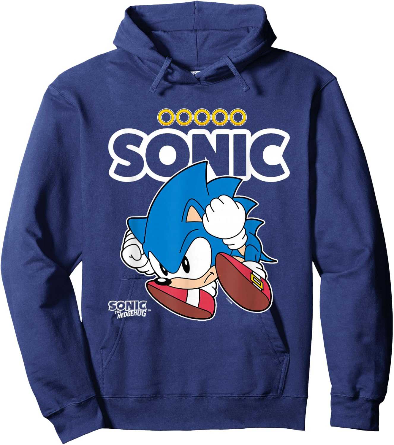 Sonic The Hedgehog Sonic Crawled Up In A Ball Retro Shot Hoodie - Hoodie | Navy