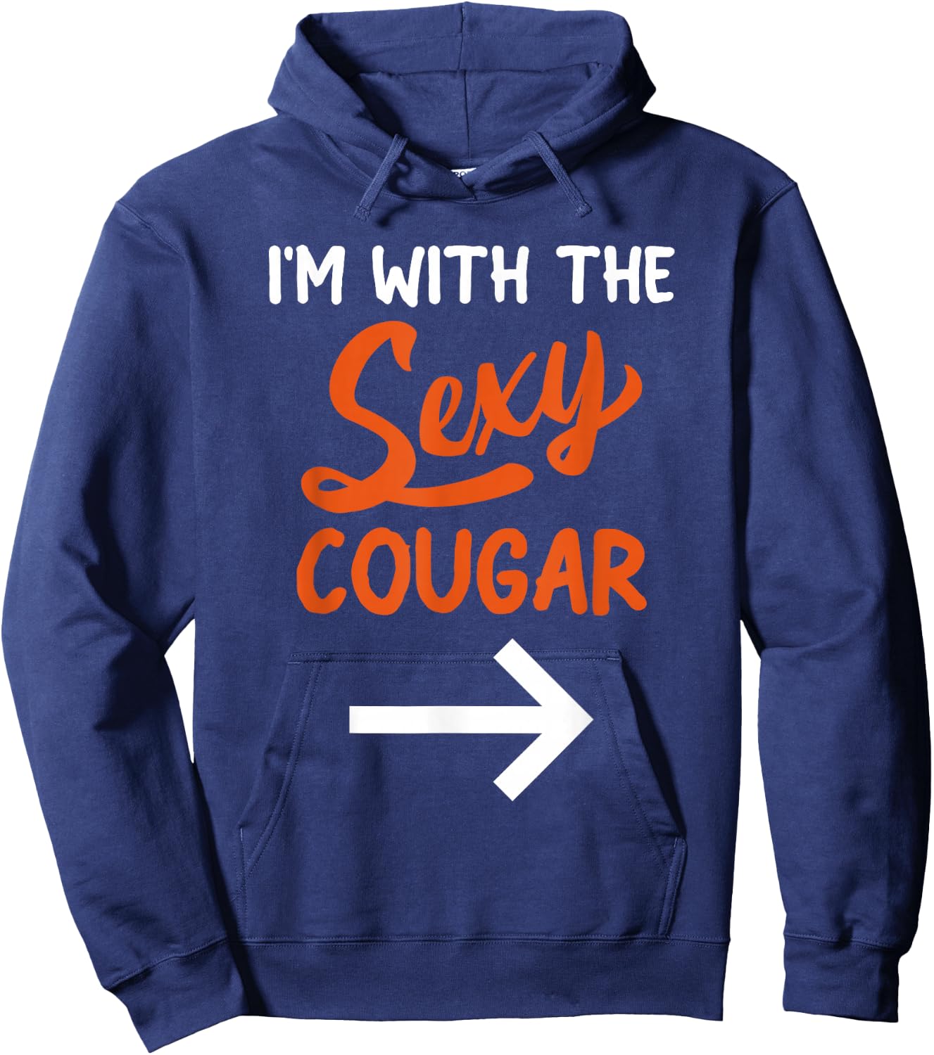Lazy Halloween Costume for Couple I'm with The Sexy Cougar Hoodie - Hoodie | Navy
