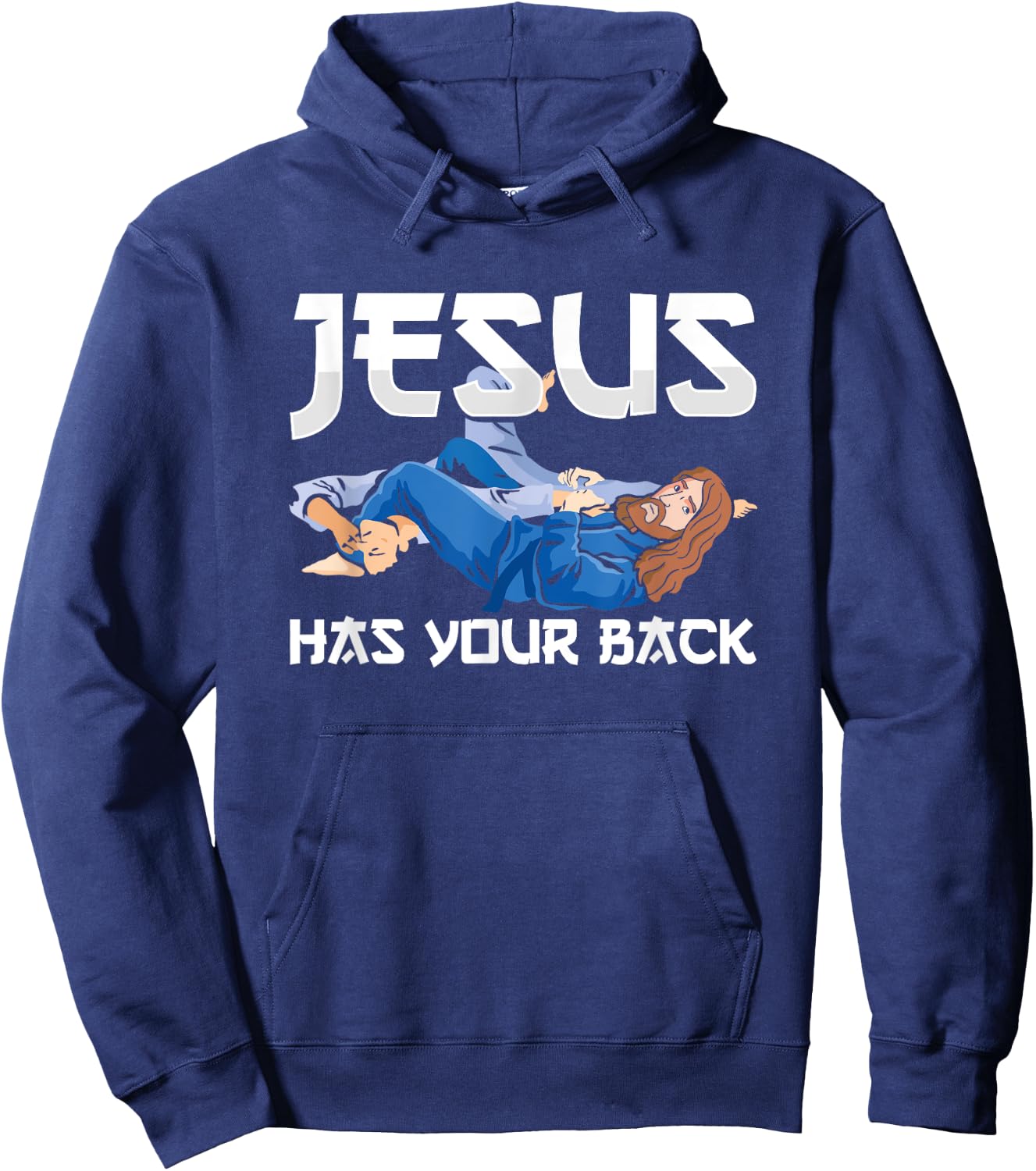 Jesus Has Your Back BJJ Jiujitsu Brazilian Jiu Jitsu Hoodie - Hoodie | Navy