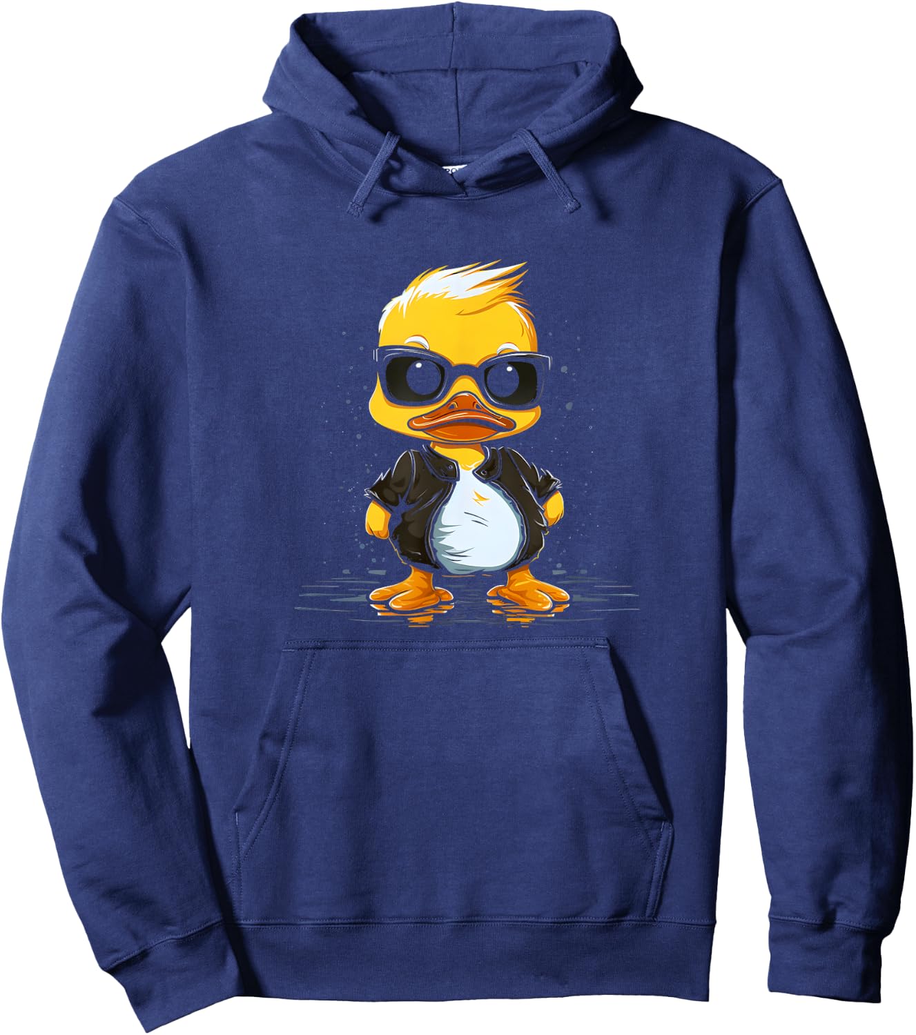 Kleine gelbe Ente mit Sonnenbrille/Lustiges 80er Jahre Enten Hoodie - Hoodie | Navy