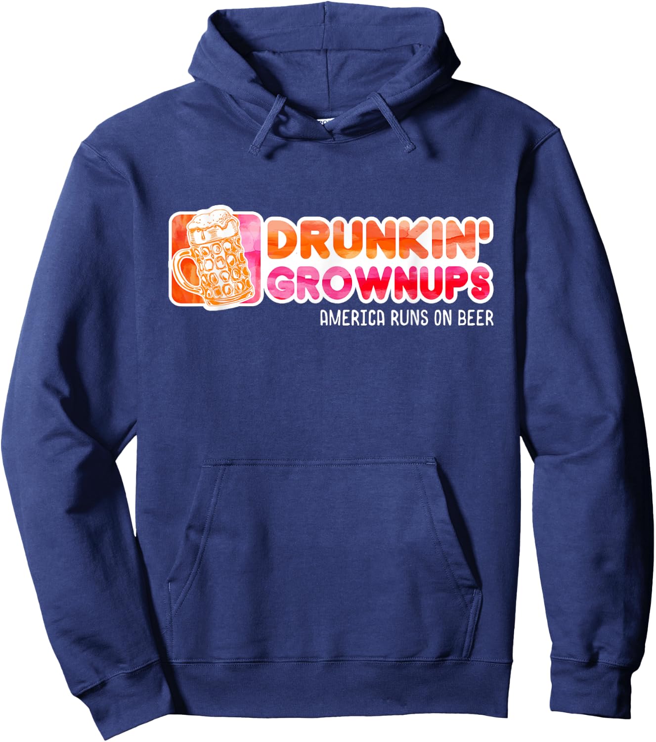 Drunken Grownups American Dad Run On Beer Funny Hoodie - Hoodie | Navy