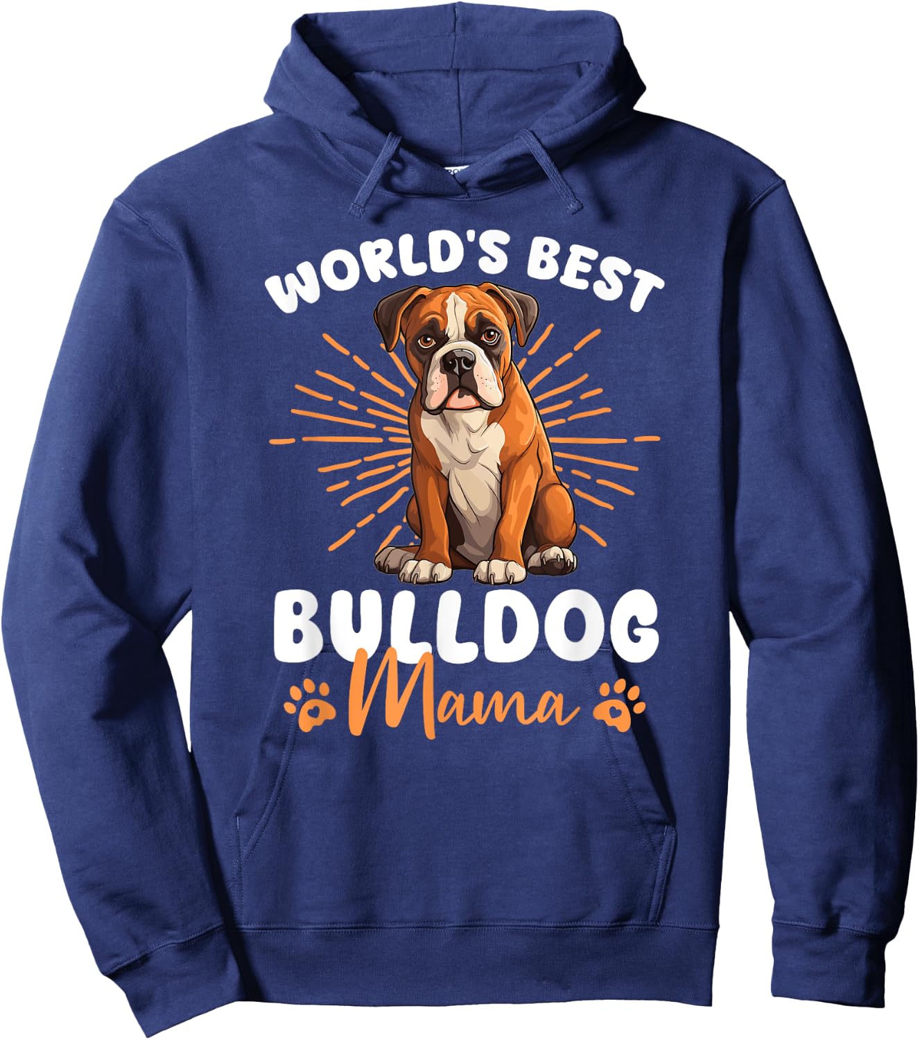 American Bulldog Groovy World's Best American Bulldog mama Women Kids Hoodie - Hoodie | Navy