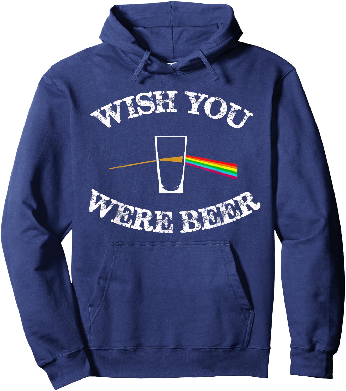 Funny Drinking Beer gift design Wish you were Beer Hoodie - Hoodie | Navy