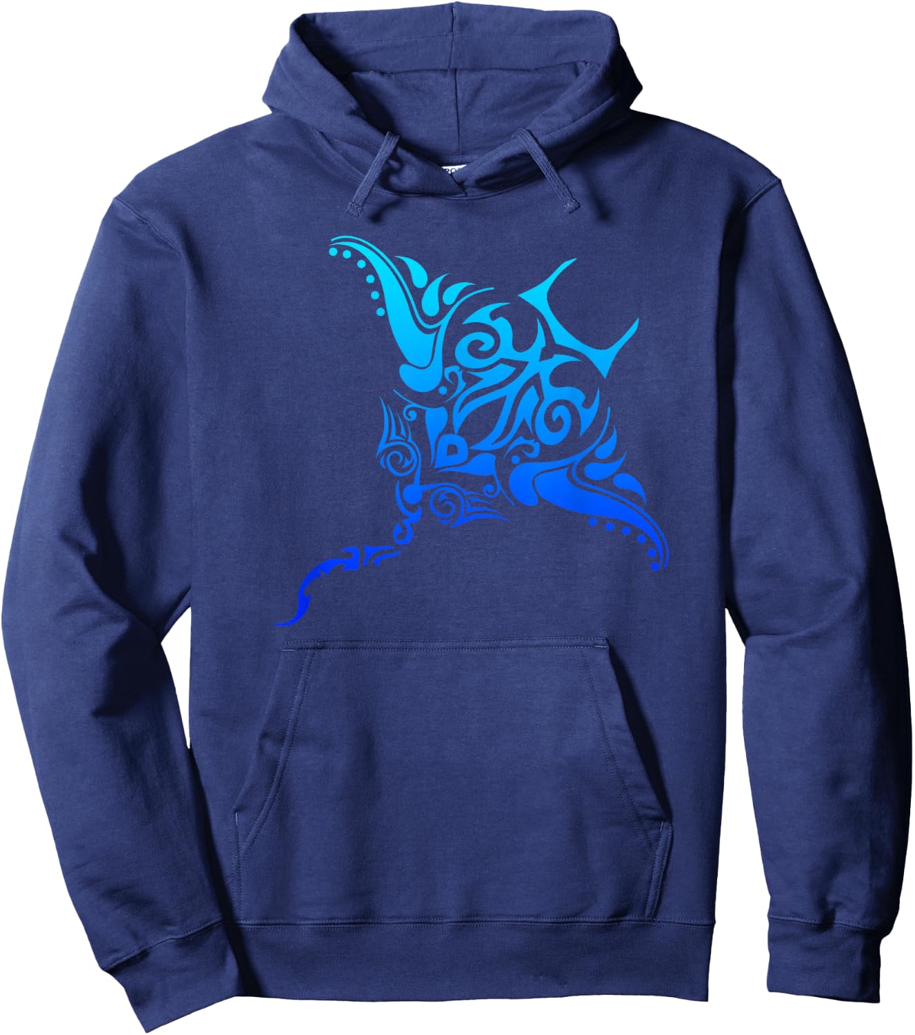 Hawaiian Tribal Stingray Polynesian Tattoo Style Vacation Hoodie - Hoodie | Navy