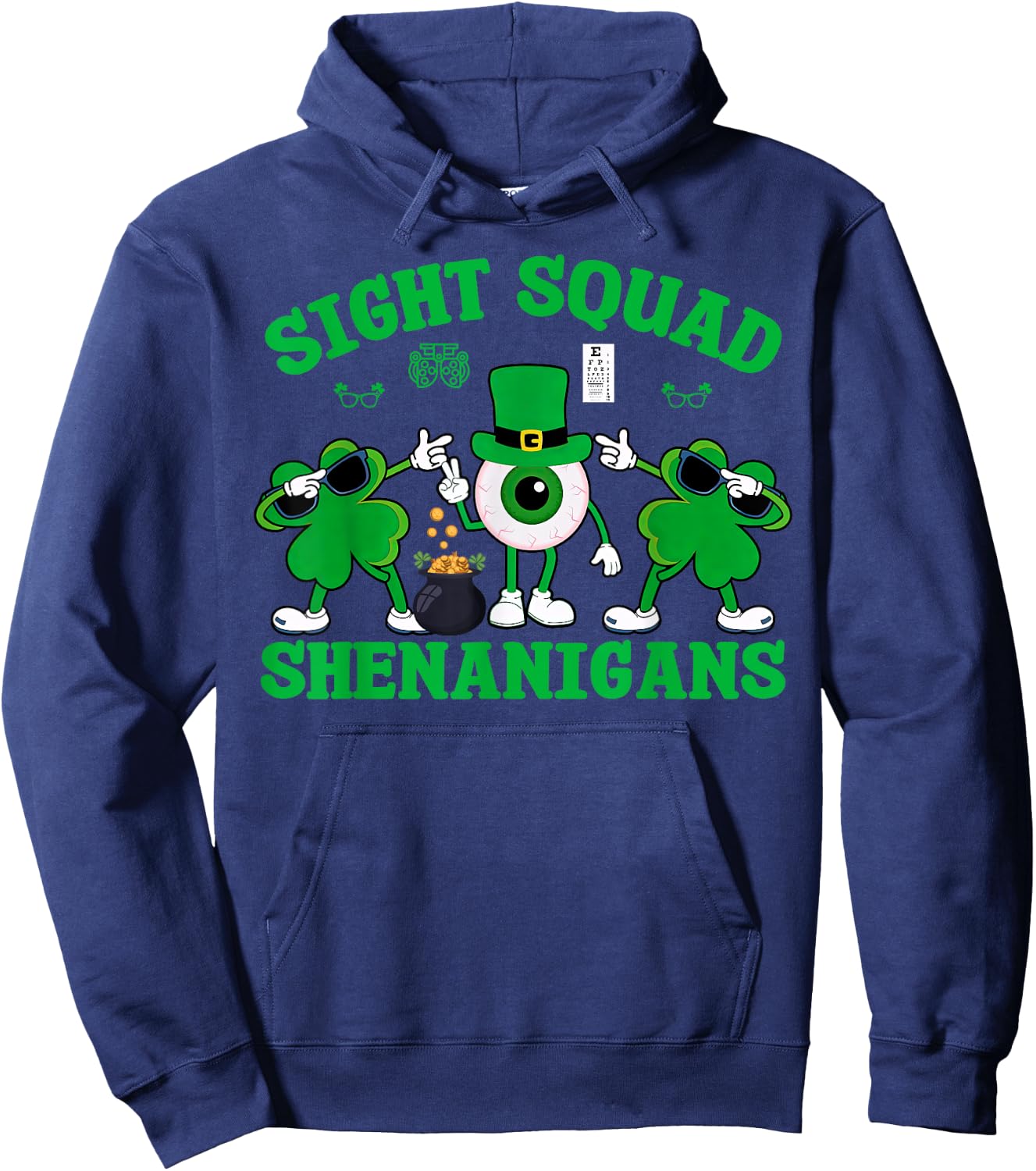 Sight Squad St Patrick's Day Optometrist Optician Eye Doctor Hoodie - Hoodie | Navy
