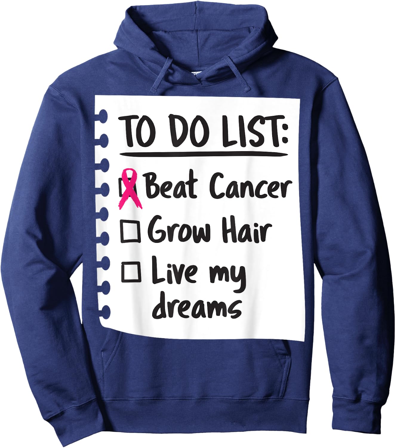To Do List Funny Breast Cancer Awareness Hoodie - Hoodie | Navy