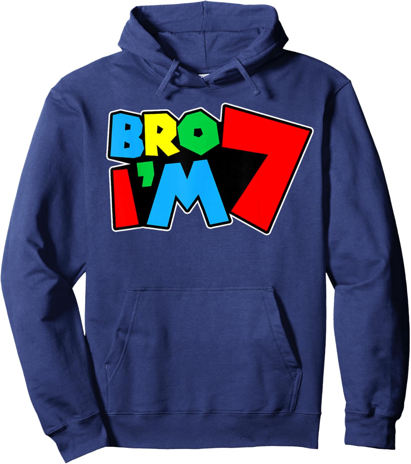 7th Birthday Boy Bro I’m 7 Year Old Video Gamer Seven Bday Hoodie - Hoodie | Navy