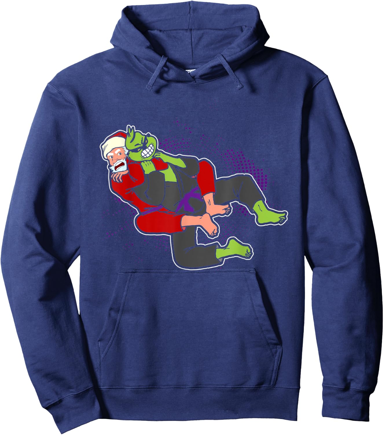 Santa strangles monster holiday Jiu jitsu martial arts mma Hoodie - Hoodie | Navy