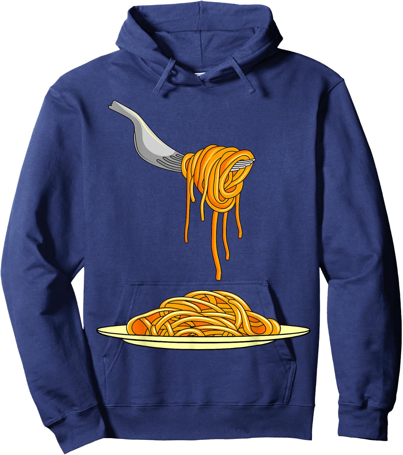 Pasta Spaghetti Noodles Italian Cook Fork Food Hoodie - Hoodie | Navy