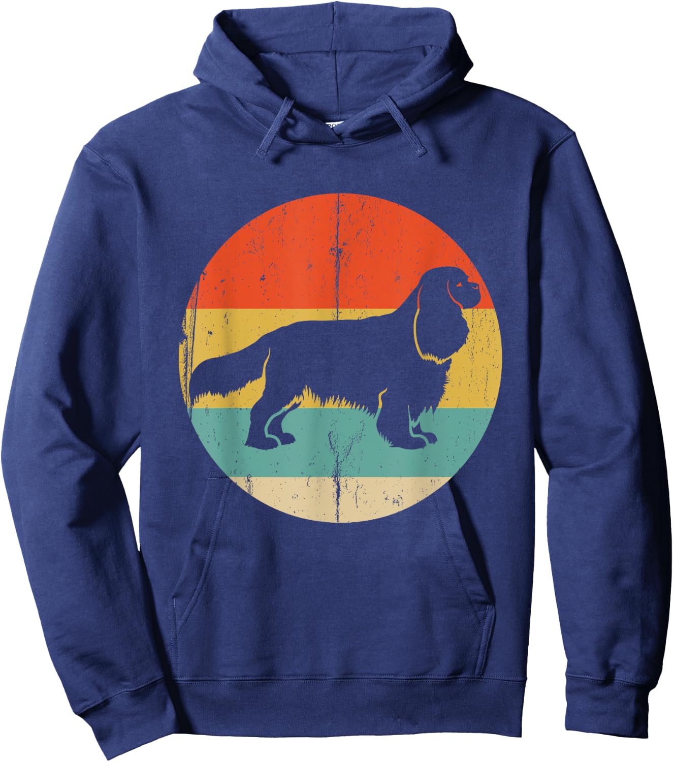 Cavalier King Charles Spaniel Shirt - Retro Dog Hoodie - Hoodie | Navy