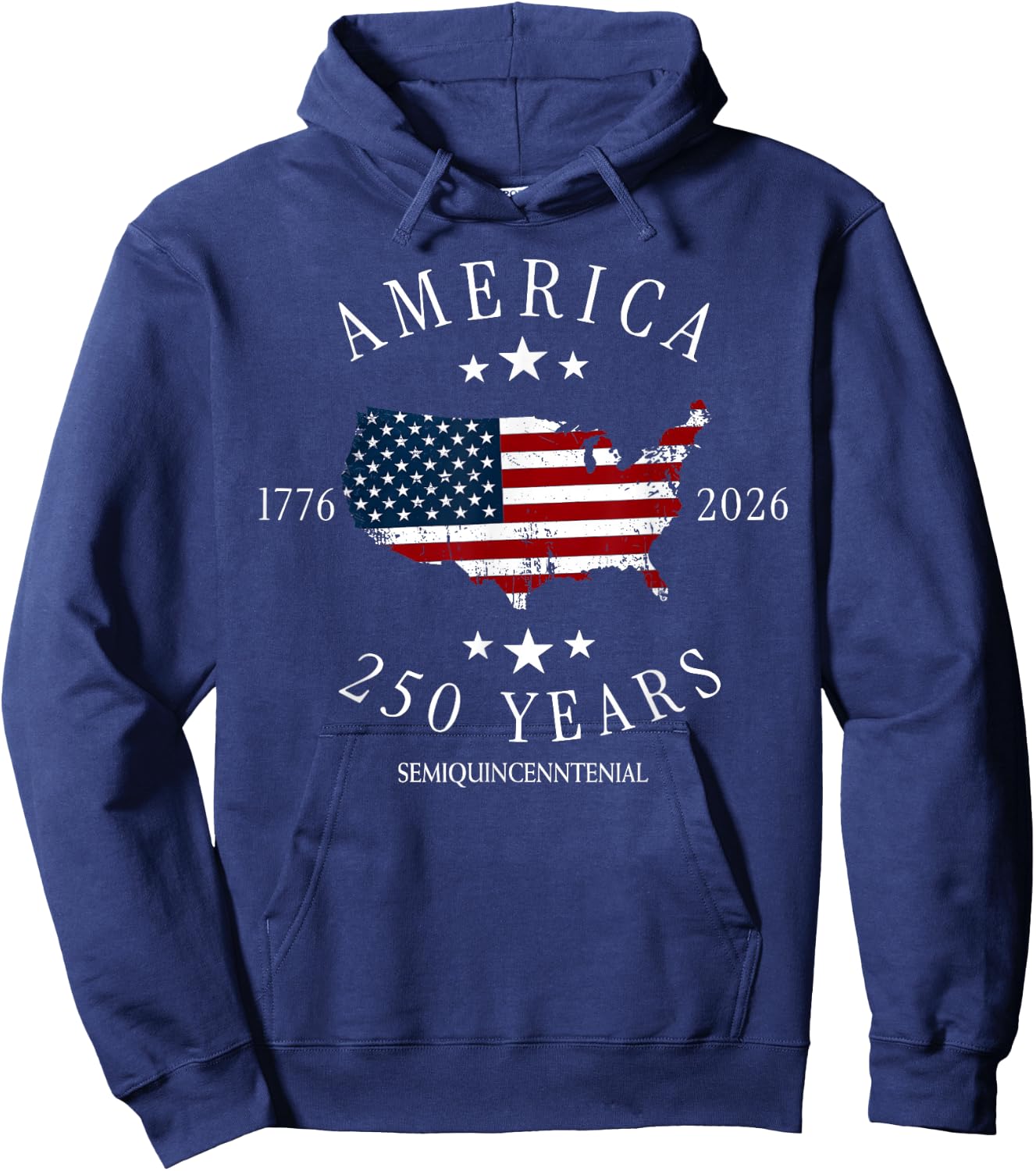 USA America 1776-2026 Happy 4th of July 250 Years Freedom Hoodie - Hoodie | Navy