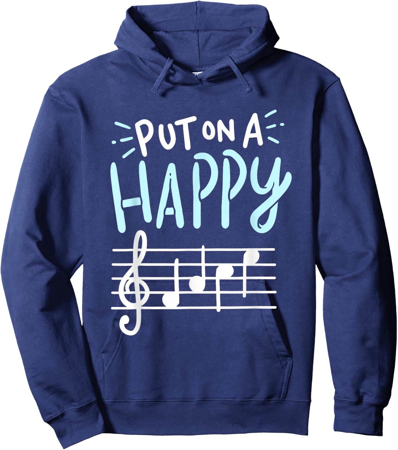 Put On A Happy Face Music - Funny Music Teacher Small Hoodie - Hoodie | Navy
