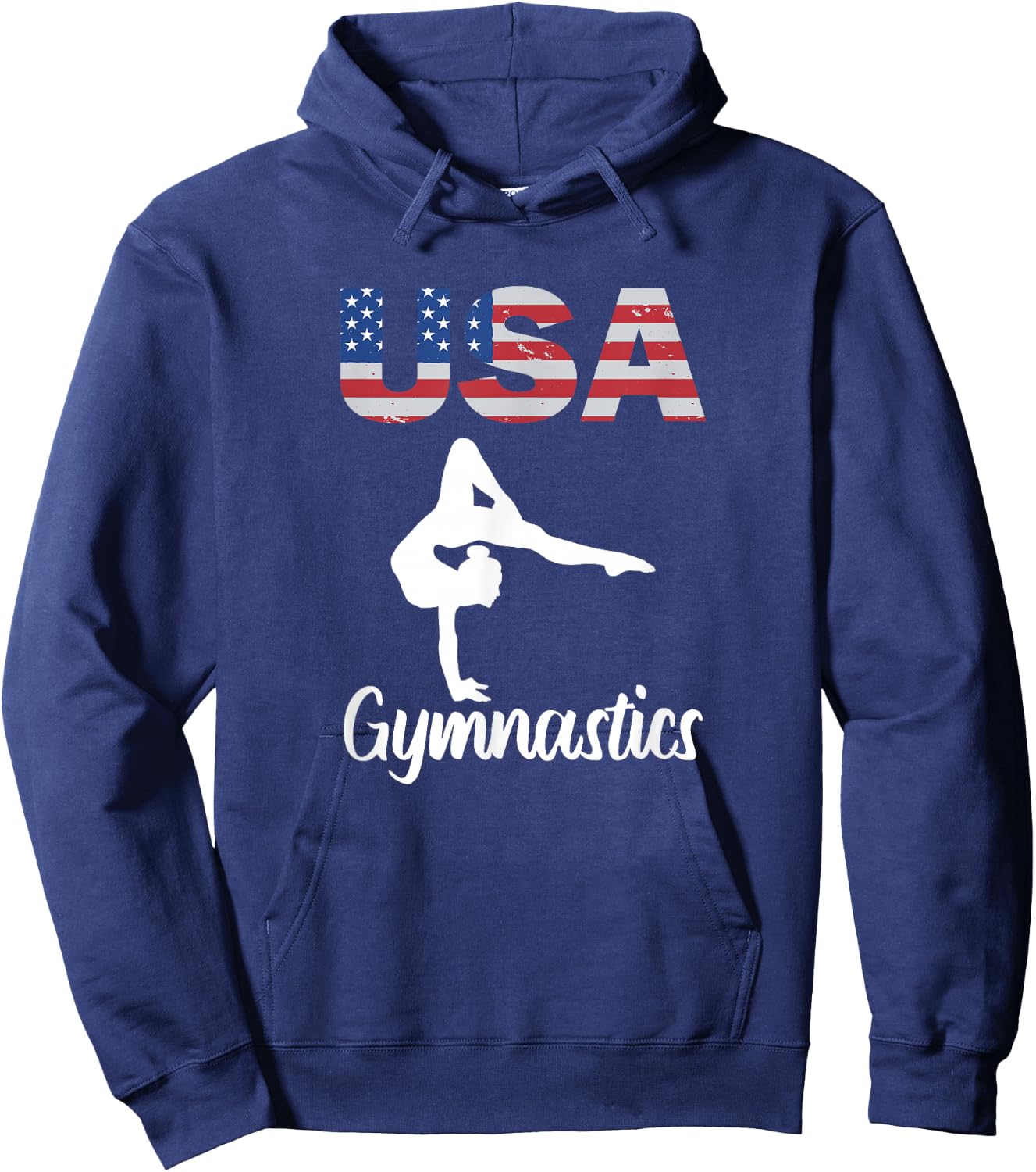USA American Flag Gymnastics Gymnast 4th of July Hoodie - Hoodie | Navy