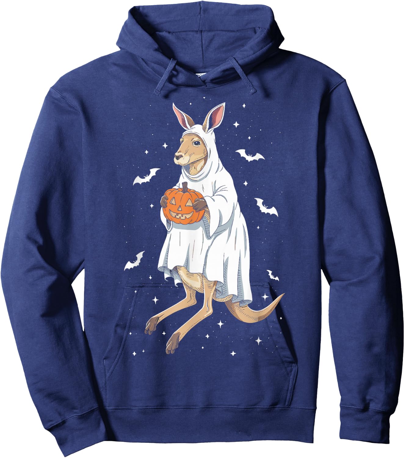 Funny Ghost Kangaroo Lovers Spooky Halloween Costume Hoodie - Hoodie | Navy