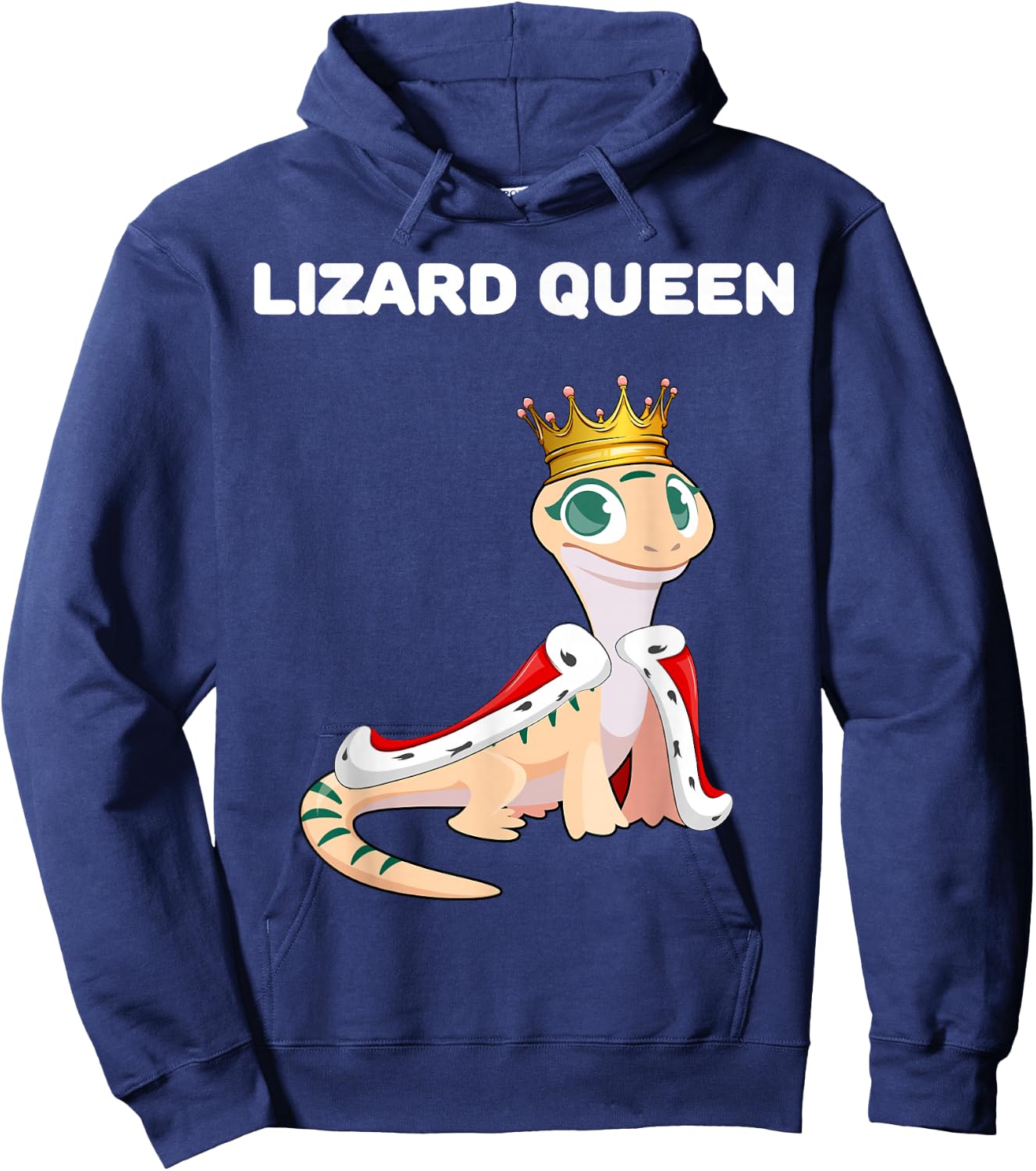 Lizard Queen | Lizard Design | Girls Lizard Hoodie - Hoodie | Navy