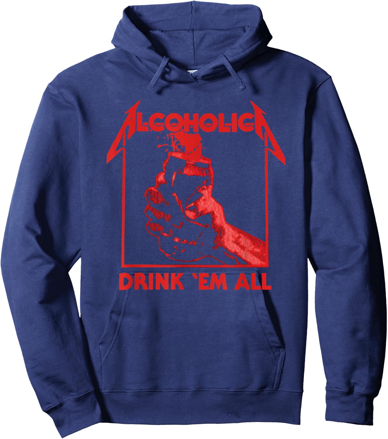 Alcoholic Drink 'em All Hoodie - Hoodie | Navy