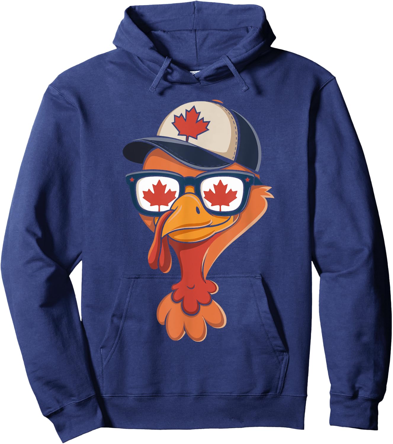 Cool Turkey Canada Flag Sunglasses Canadian Thanksgiving Day Hoodie - Hoodie | Navy