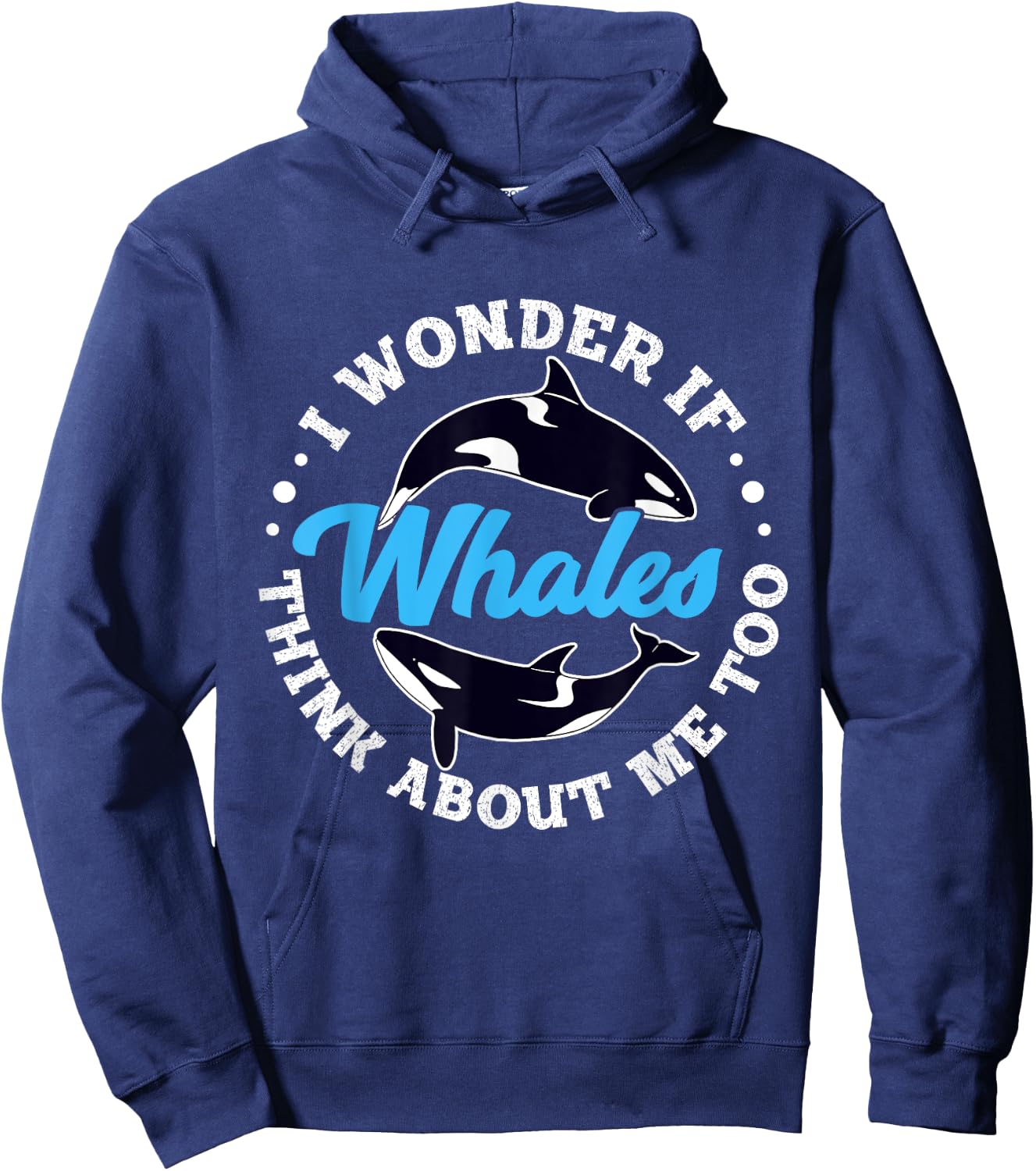I Wonder If Whales Think About Me Too Orca Hoodie - Hoodie | Navy