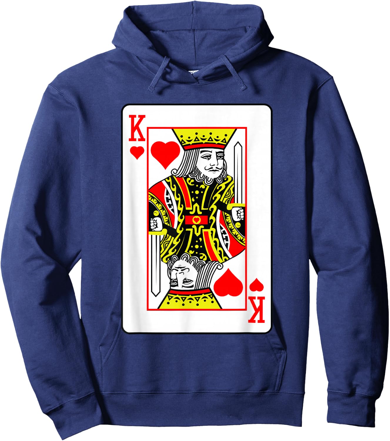 Herzkönig Poker Card Games Playing Cards Black Jack , black Hoodie - Hoodie | Navy