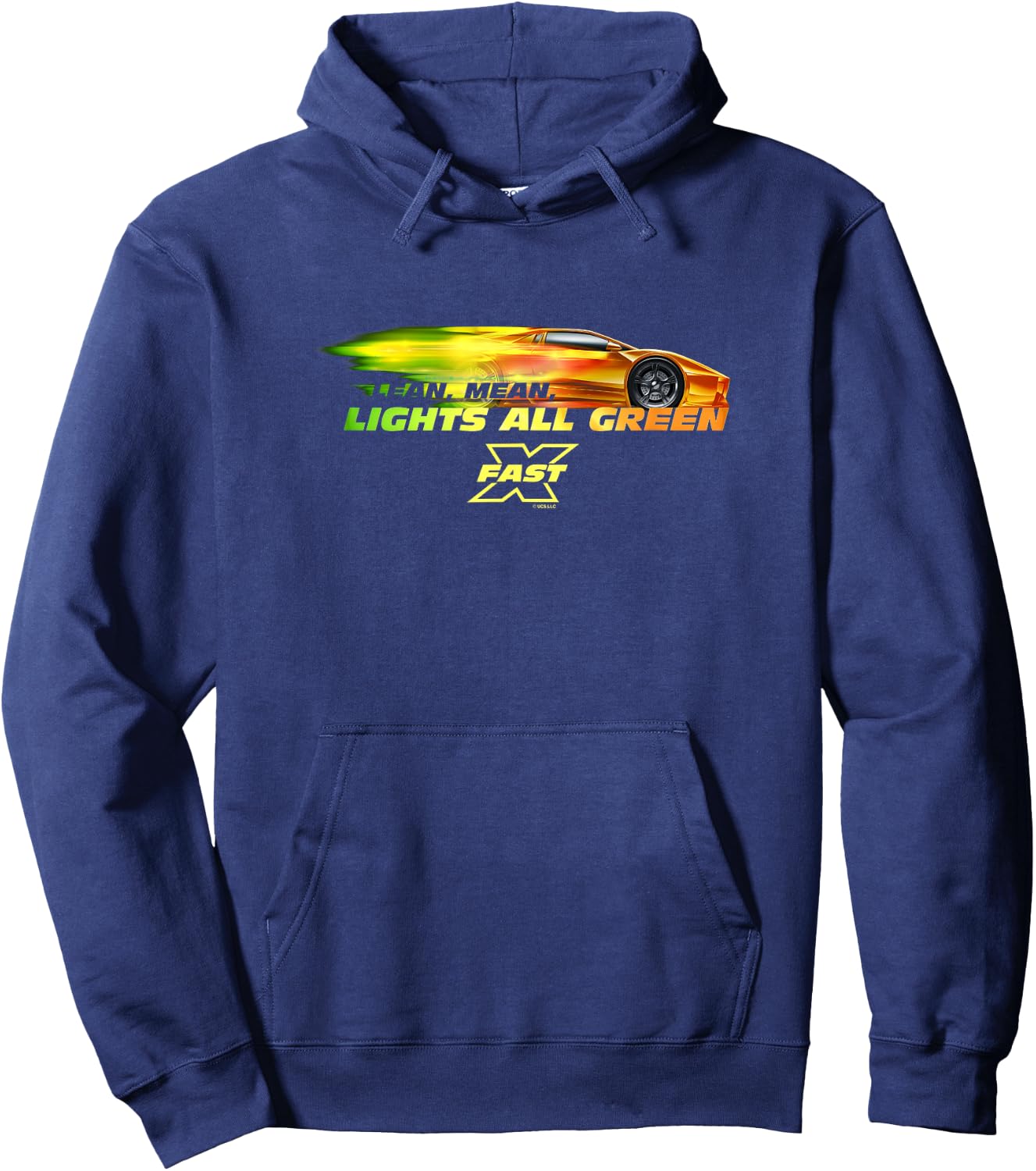 Fast X Lean Mean Lights All Green Lamborghini Gradient Hoodie - Hoodie | Navy
