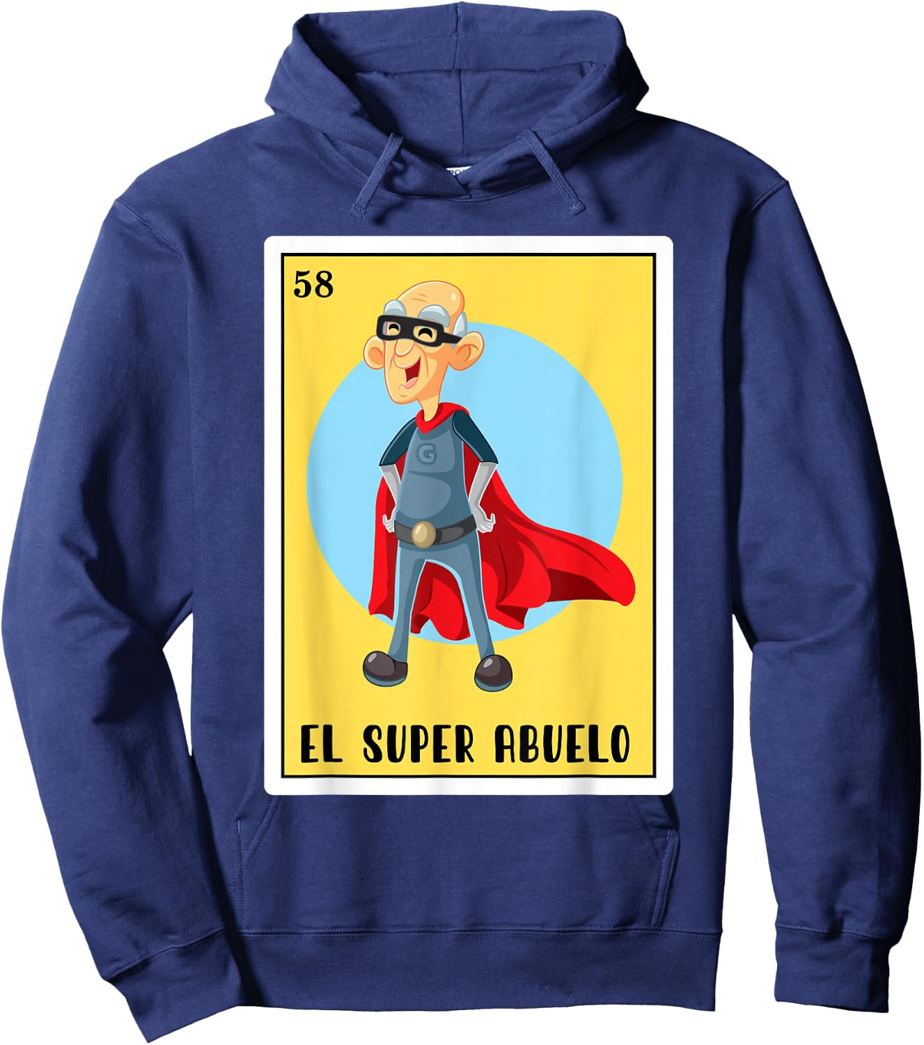 Spanish-Mexican Bingo Funny Gifts Abuelo - El Super Abuelo Hoodie - Hoodie | Navy