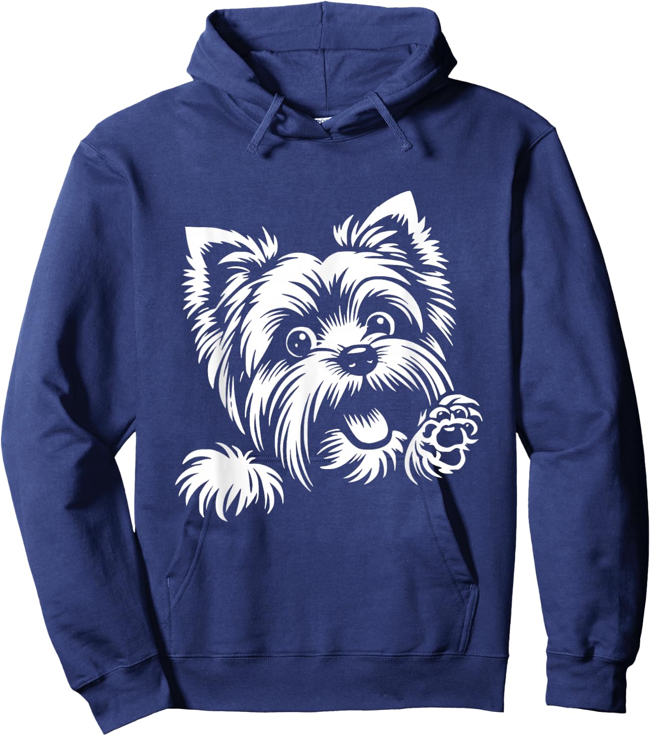 Yorkshire Terrier Dog Peeking Yorkie Graphic Design Women Kids Hoodie - Hoodie | Navy