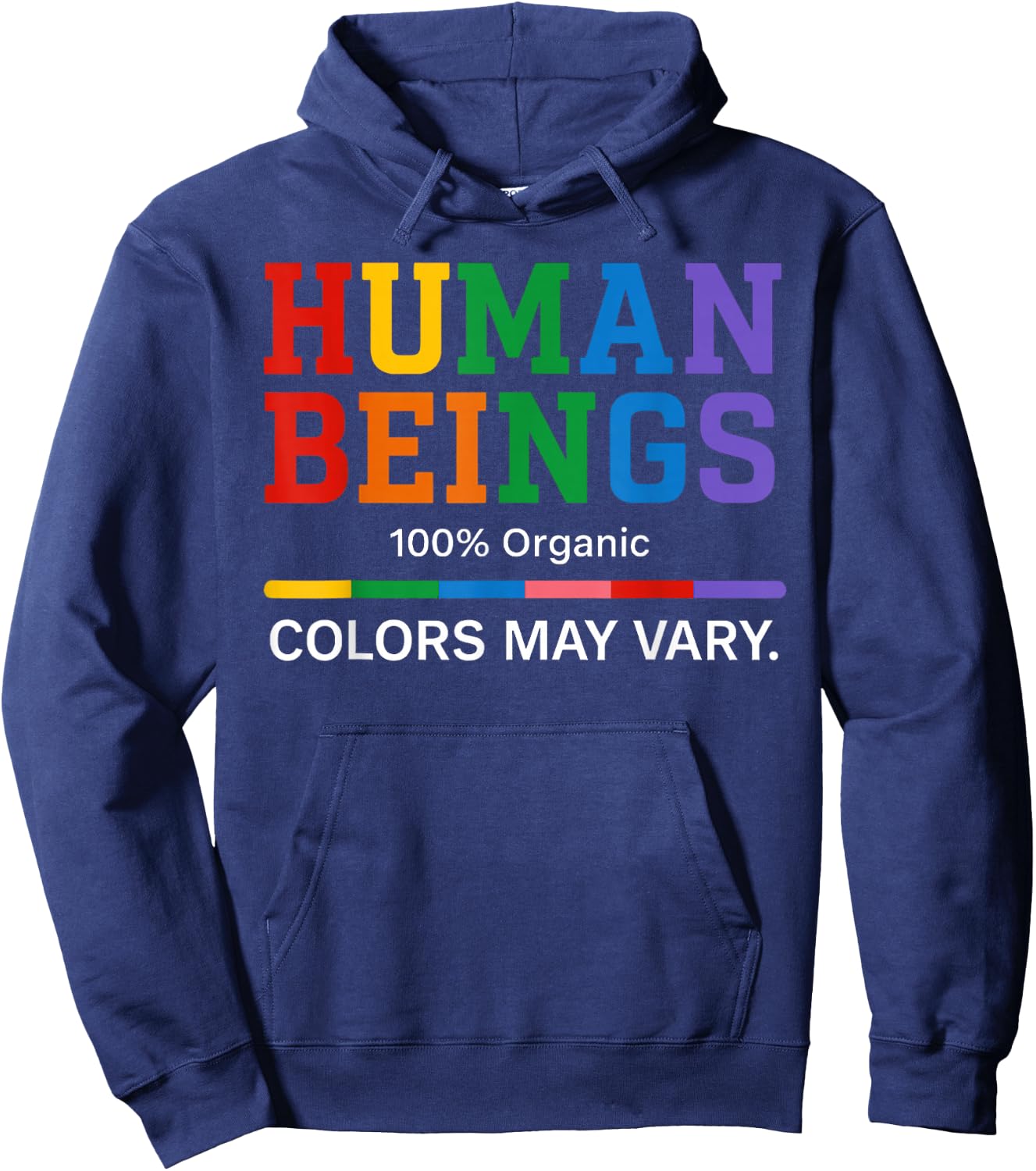 Human Beings Colors May Vary 100% Organic Pride Design Hoodie - Hoodie | Navy