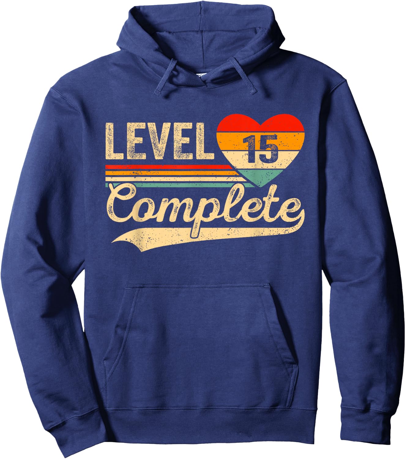 Level 15 Complete 15 Years Video Gamer Wedding Anniversary Hoodie - Hoodie | Navy