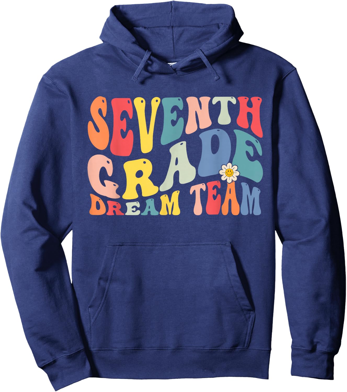Dream Team 7th Grade Retro Back to School Teacher Hoodie - Hoodie | Navy