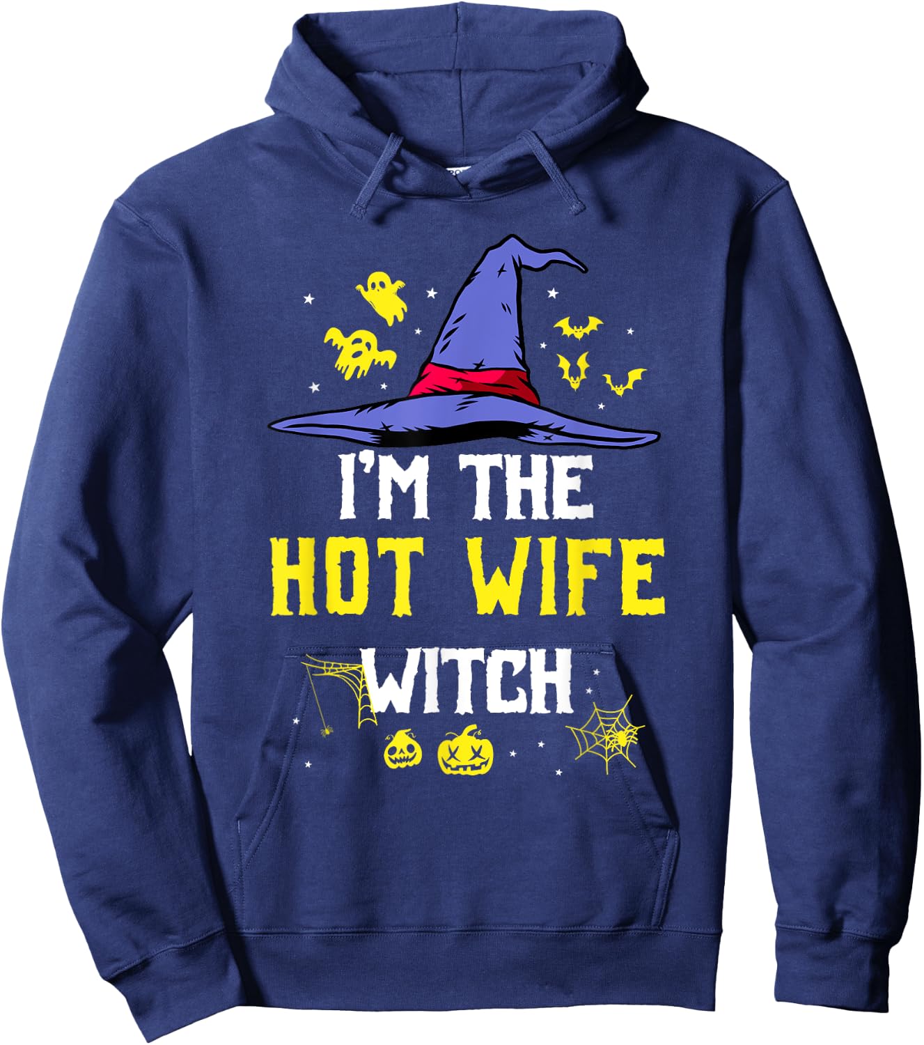 I'm The Hot Wife Witch Matching Family Halloween Party Hoodie - Hoodie | Navy