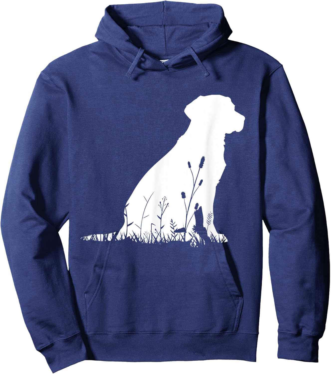 Labrador Retriever Wildflower Silhouette Labrador Dog Mom Hoodie - Hoodie | Navy