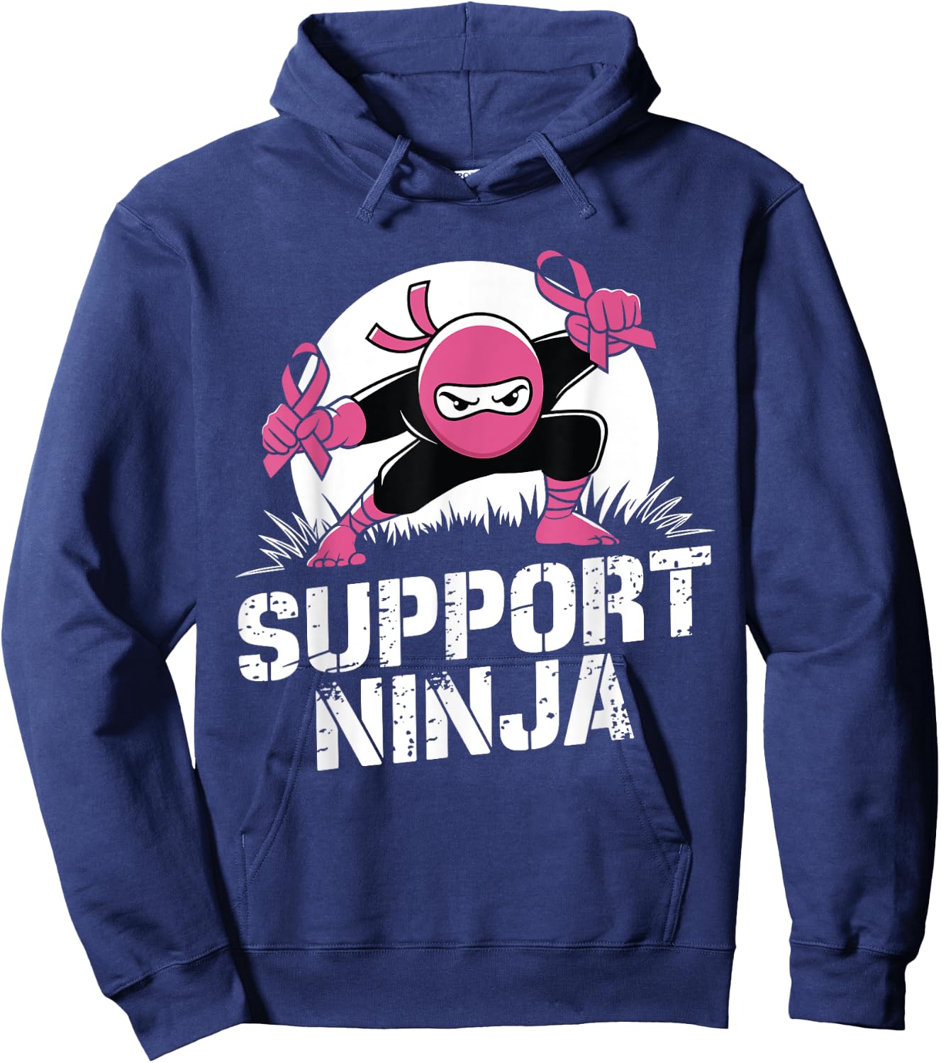 Support Ninja Breast Cancer Awareness Survivor Toddler Boy Hoodie - Hoodie | Navy