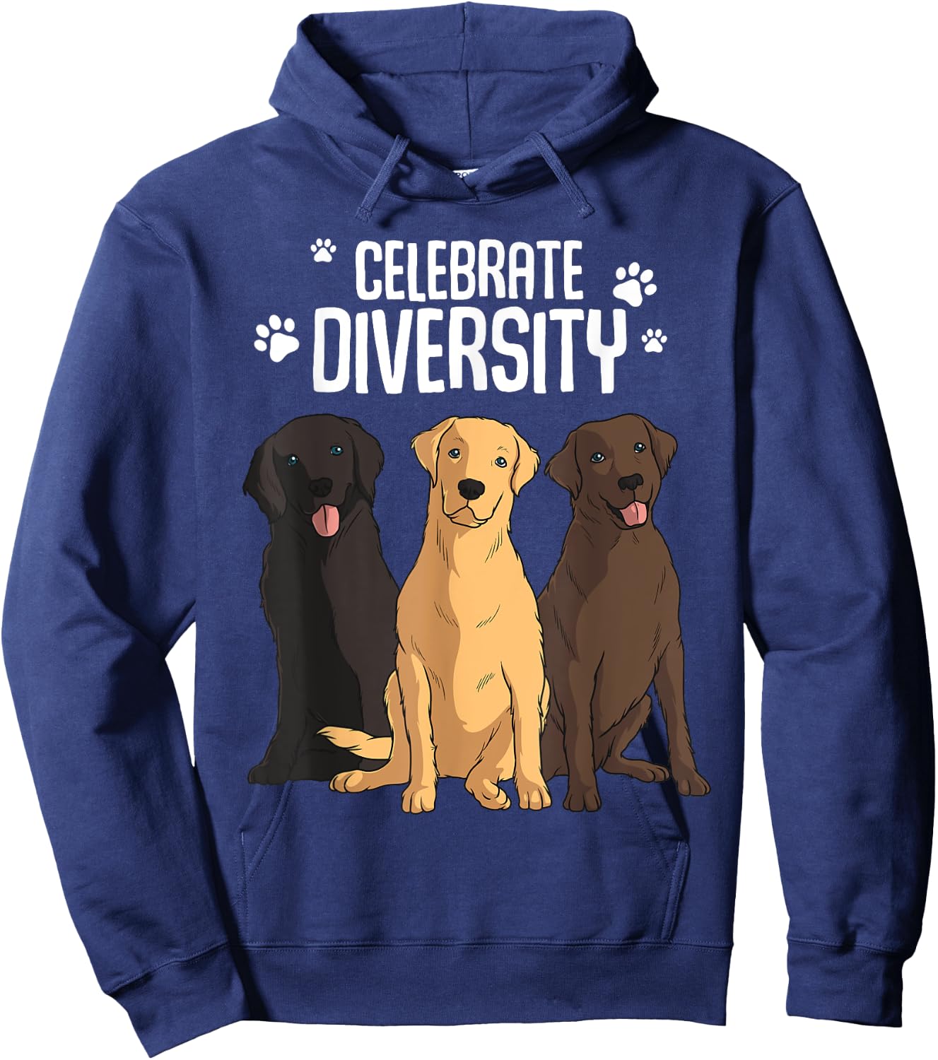 Funny Labrador Retriever Gift Men Women Celebrate Diversity Hoodie - Hoodie | Navy